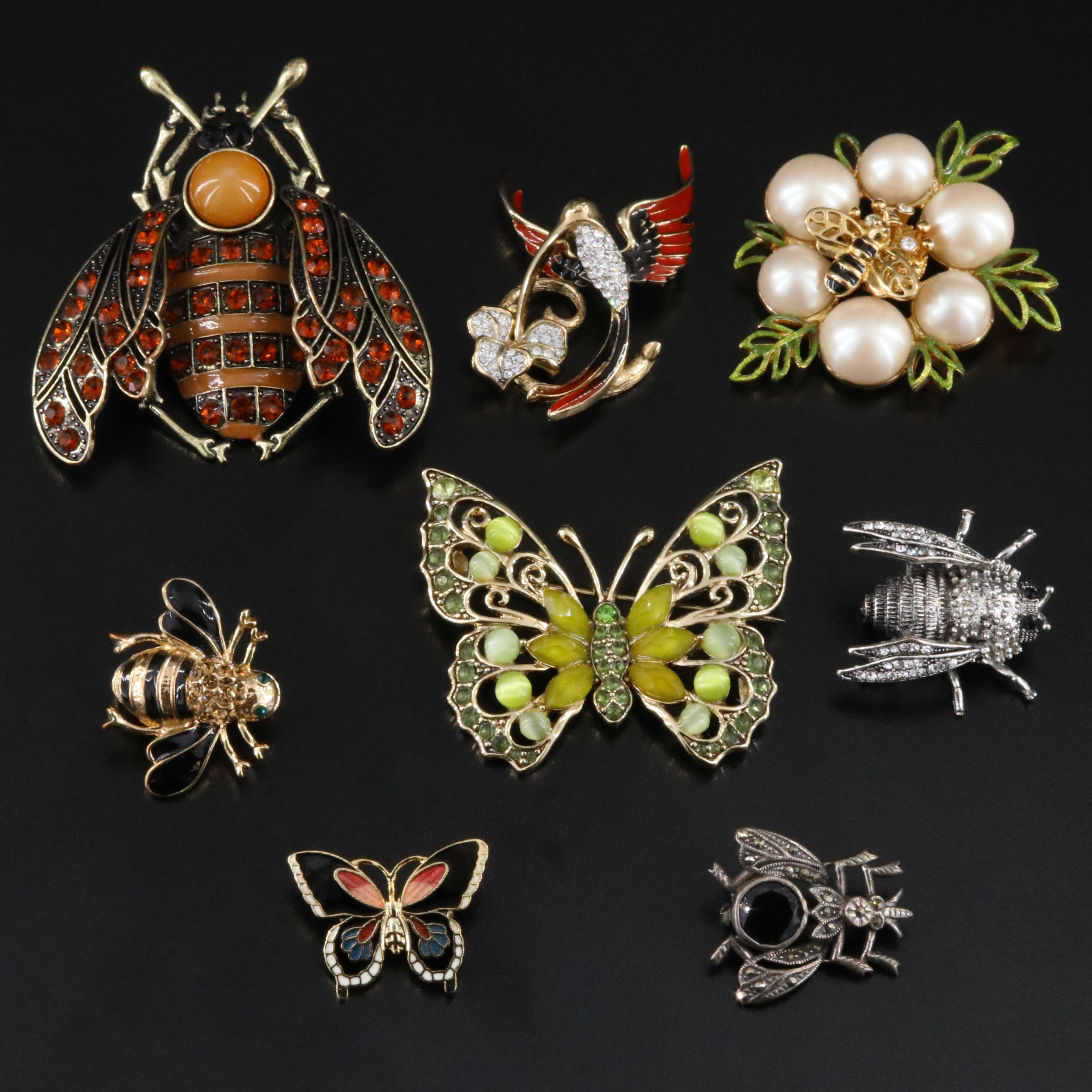 Joan Rivers and Gem Featured in Insect and Bird Themed Brooches