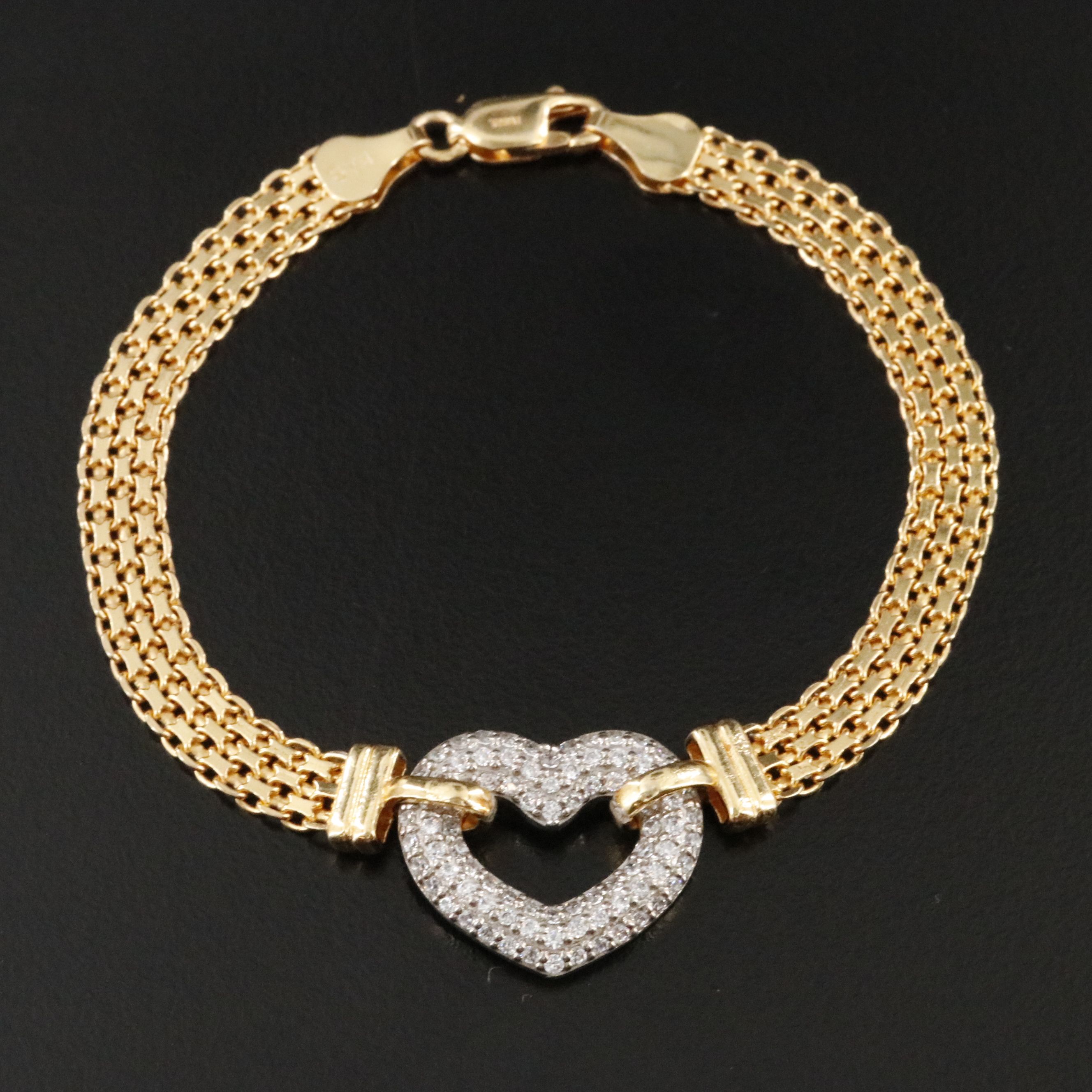 Sterling CZ Heart Bracelet