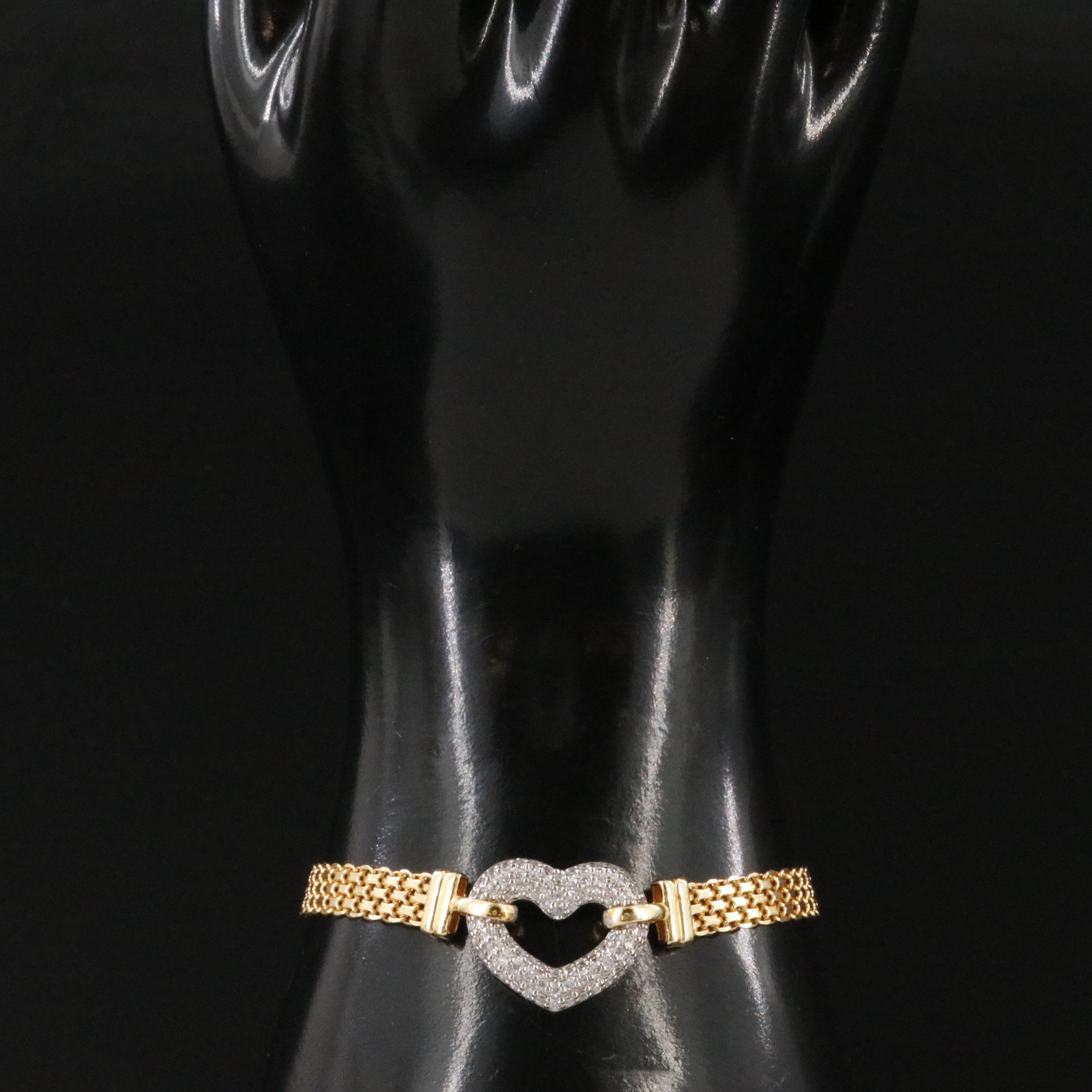 Sterling CZ Heart Bracelet