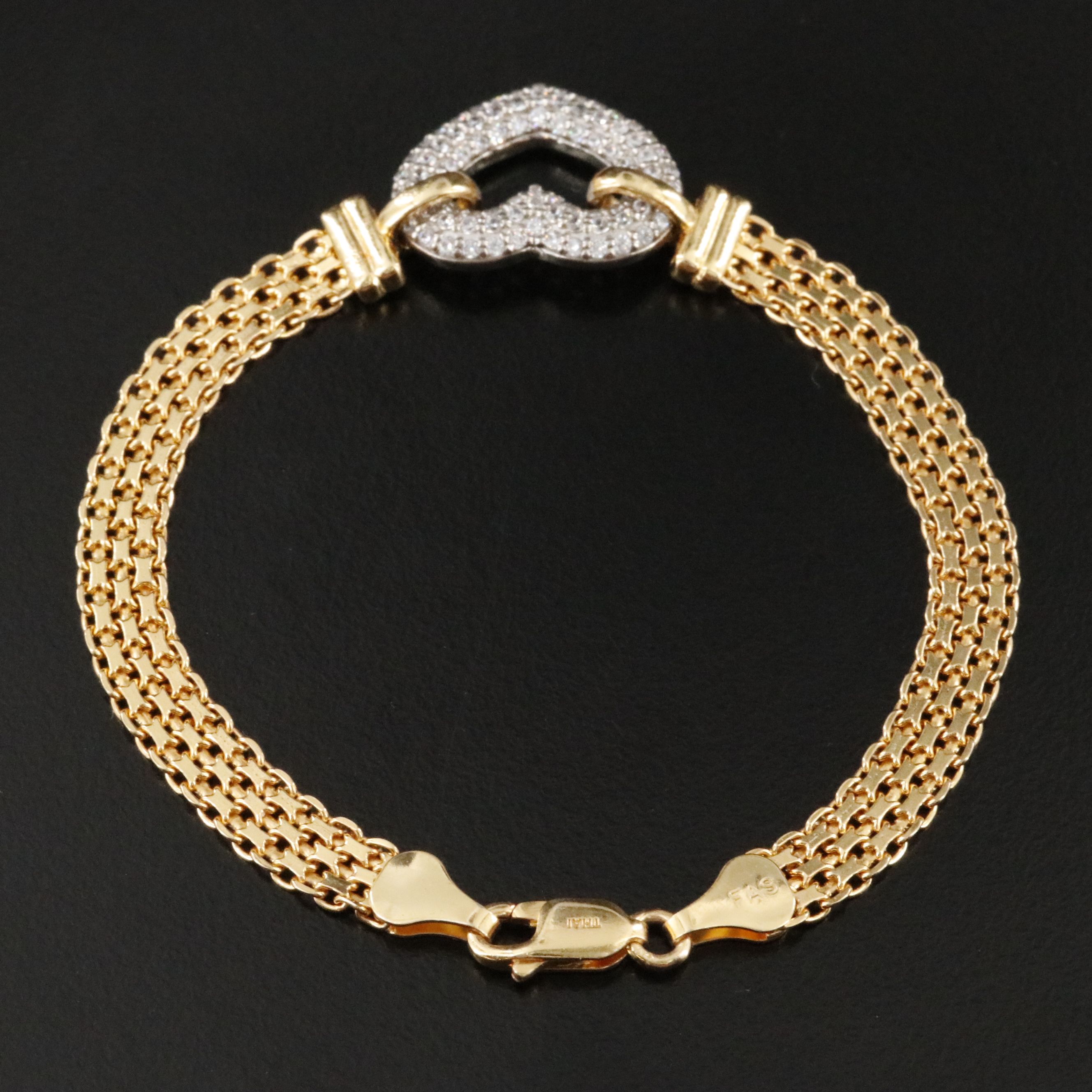 Sterling CZ Heart Bracelet