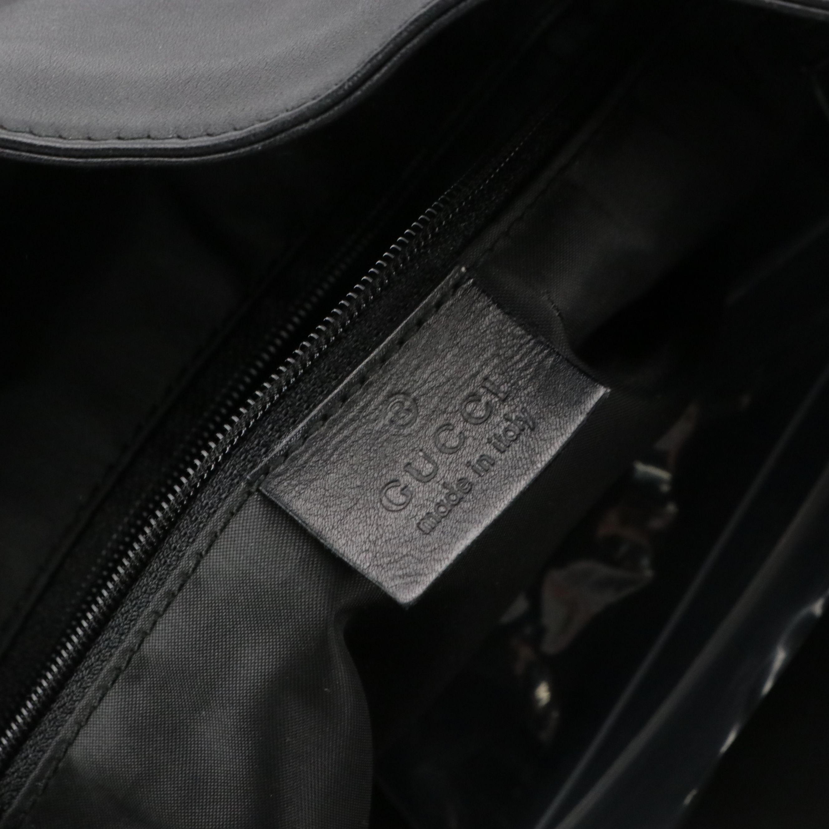 Gucci Bamboo Black Leather Hobo Bag with Detachable Strap