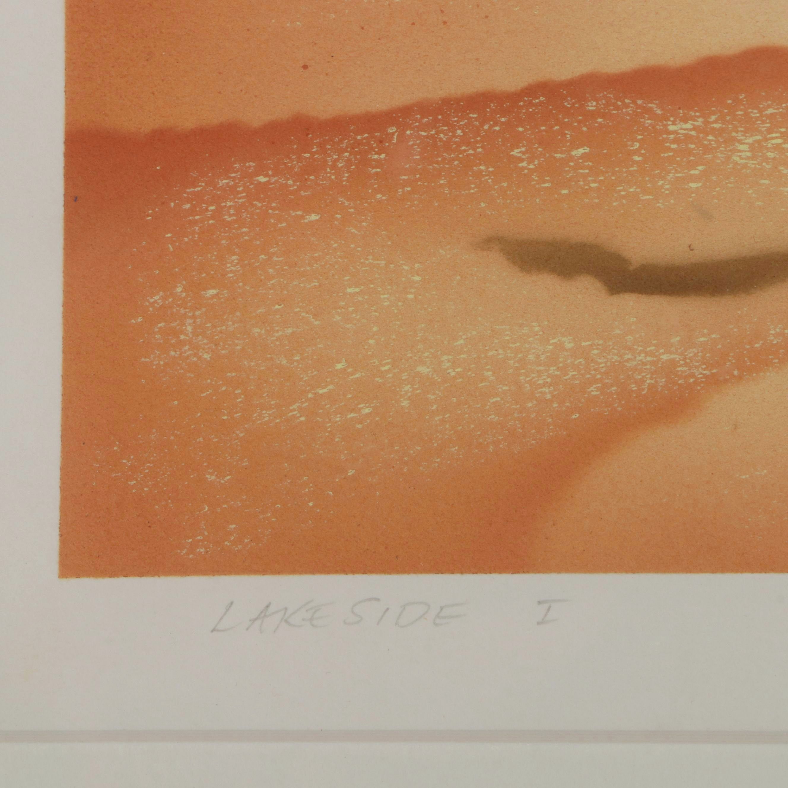 Zandra Griffith Embellished Airbrush Stencil Painting "Lakeside I"