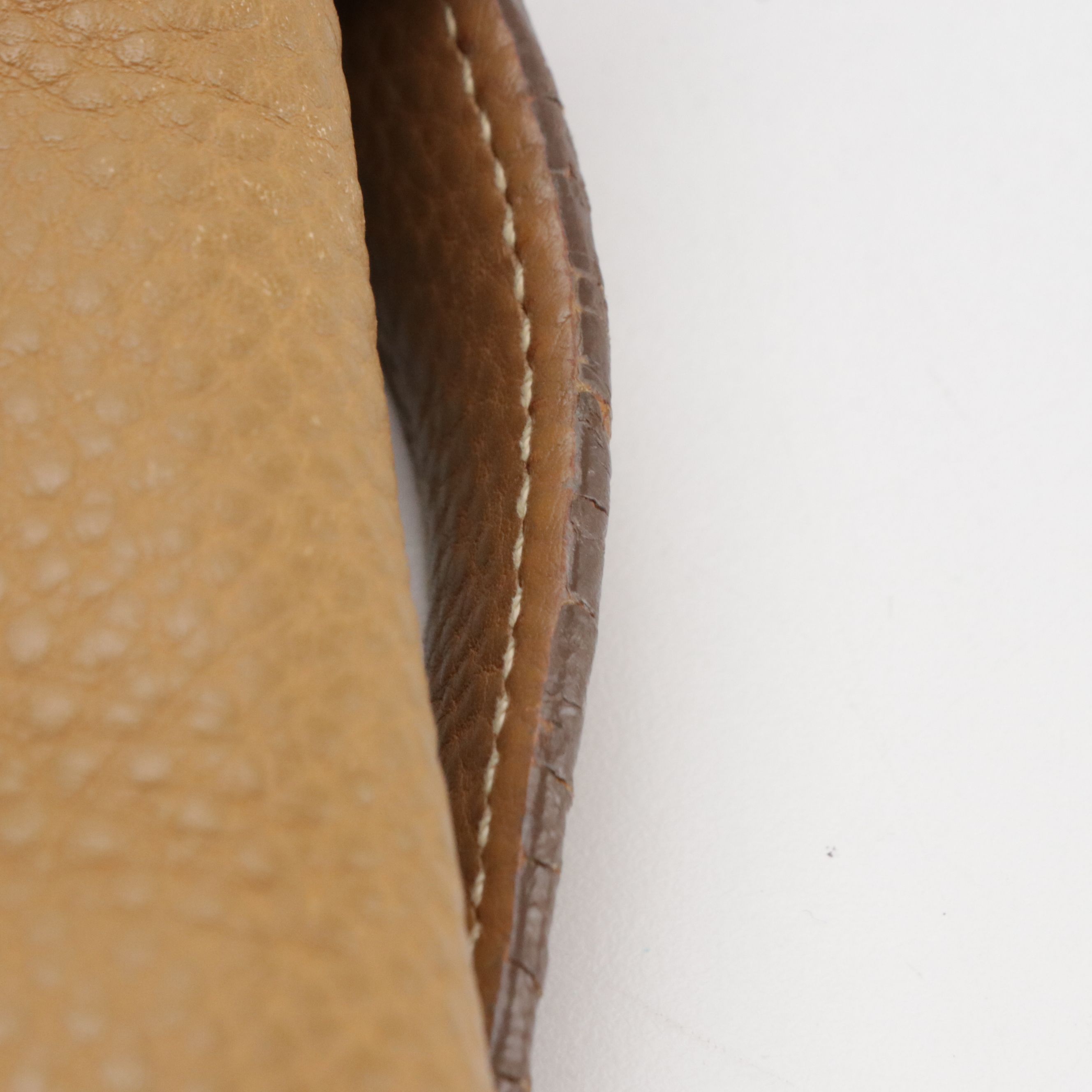 Prada Sound Flap Top Handle Two-Way Satchel in Caramel Pebbled Calfskin Leather