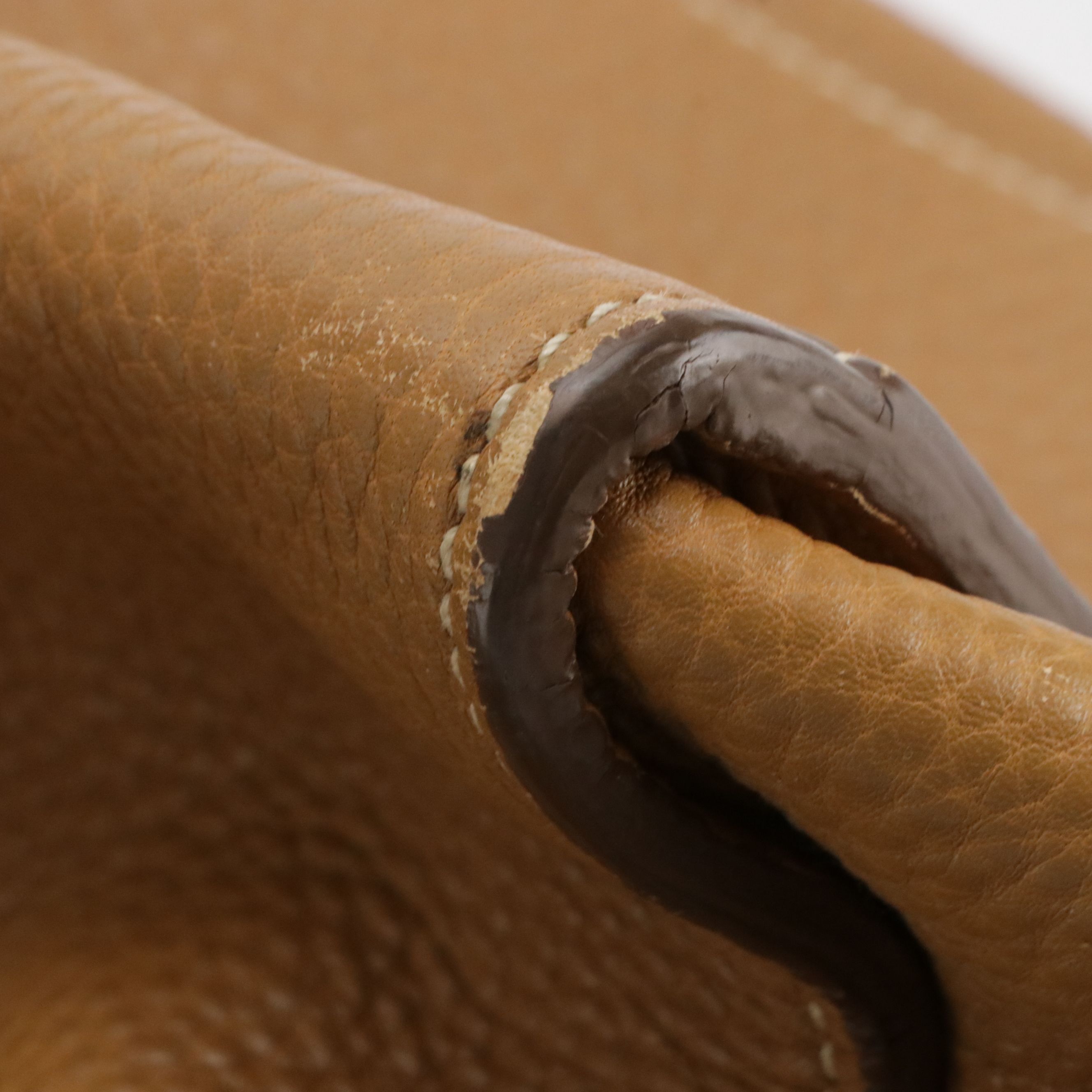 Prada Sound Flap Top Handle Two-Way Satchel in Caramel Pebbled Calfskin Leather