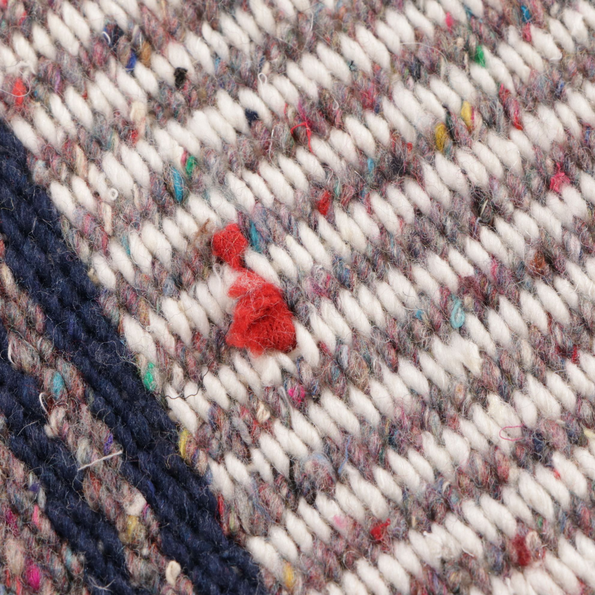 4'5 x 6' Handwoven Mexican Serape Seafoam and Gray Wool Blanket