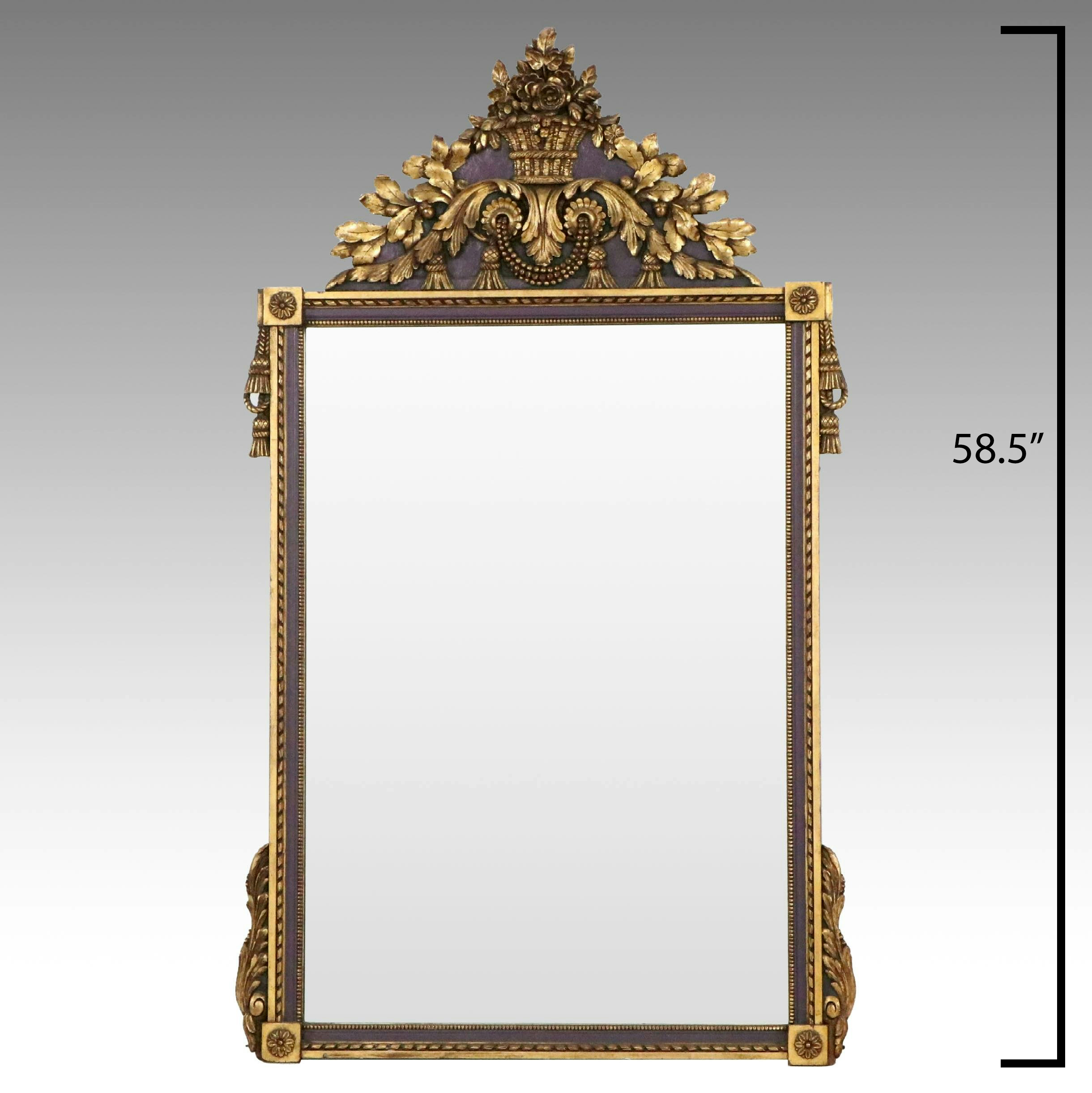 Monumental Size Louis XVI Style Giltwood Mirror, Mid-20th Century