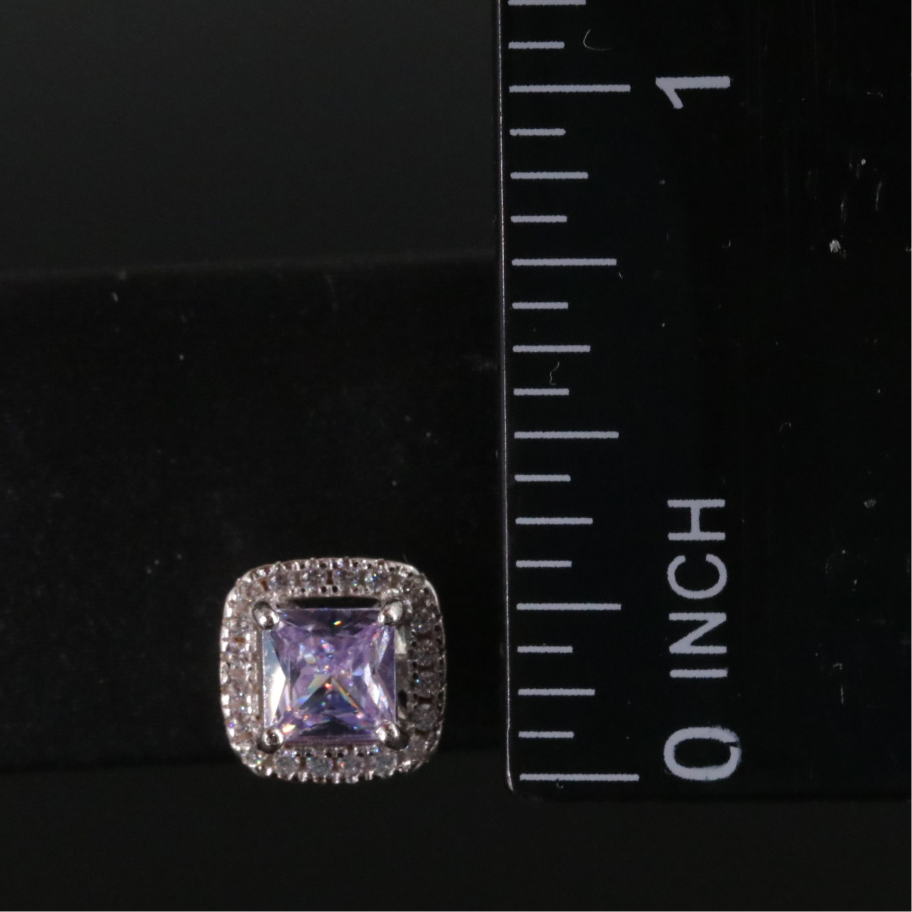 Sterling CZ Halo Stud Earring