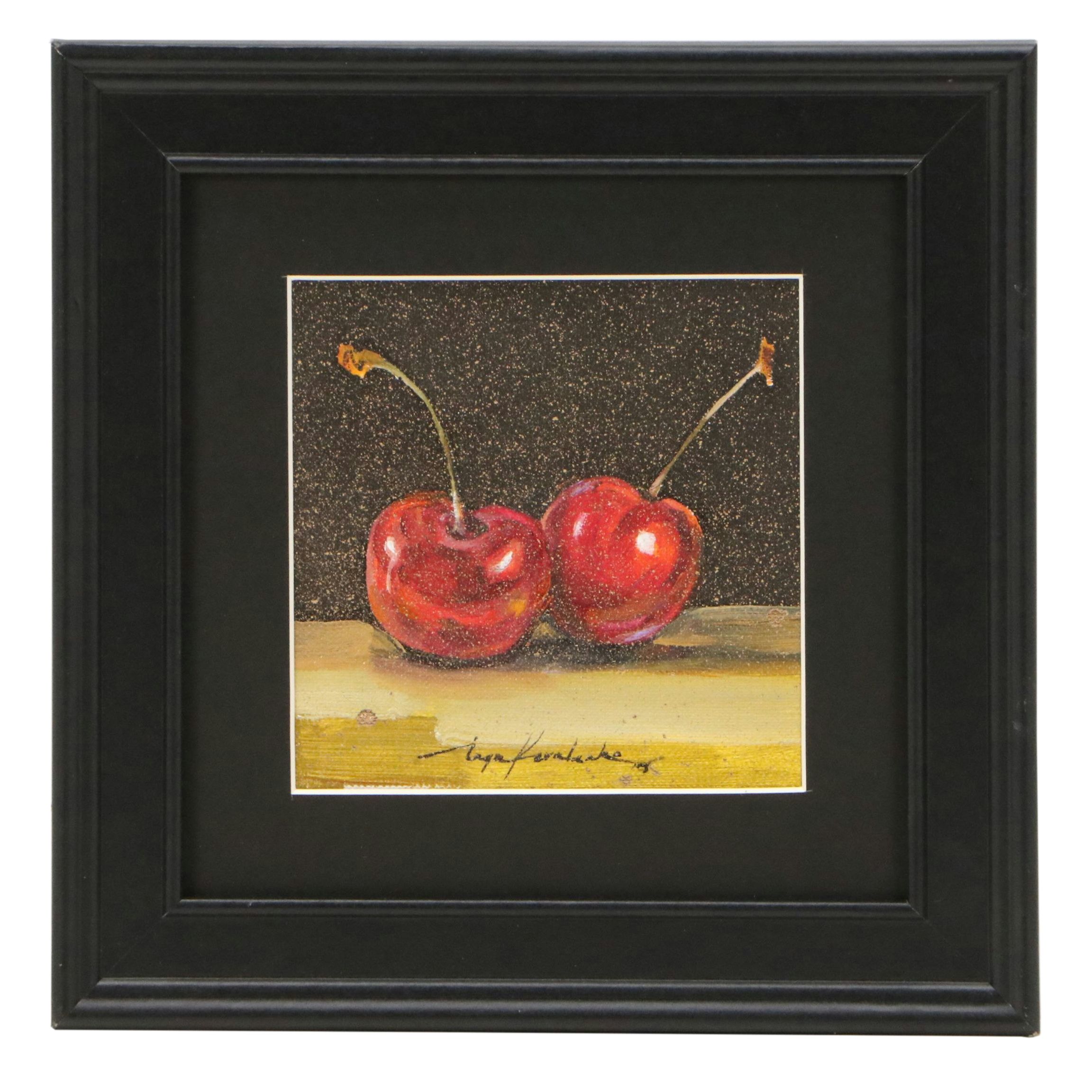 Inga Kovalenko Oil Painting of Two Cherries, 2025