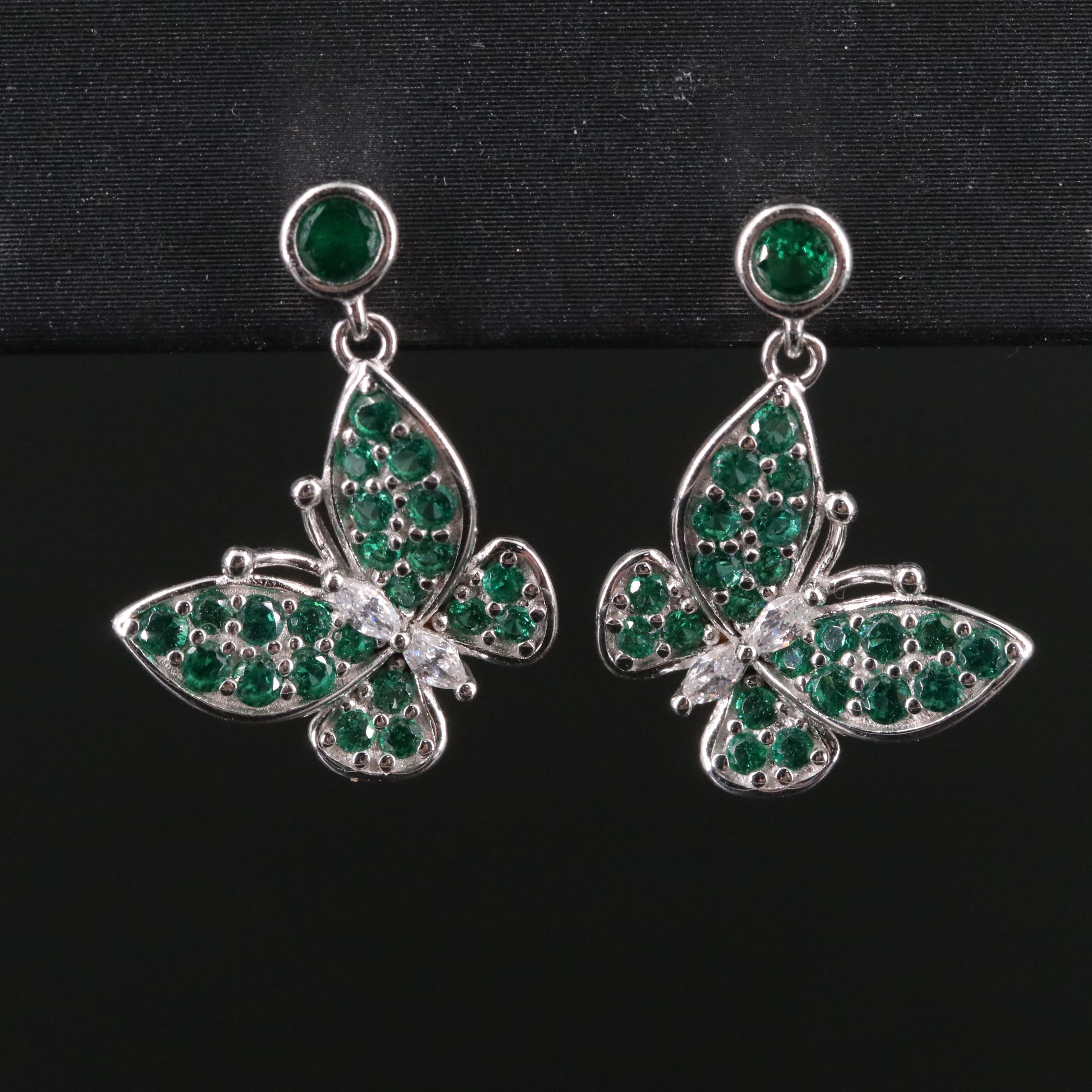 Sterling CZ Butterfly Earrings