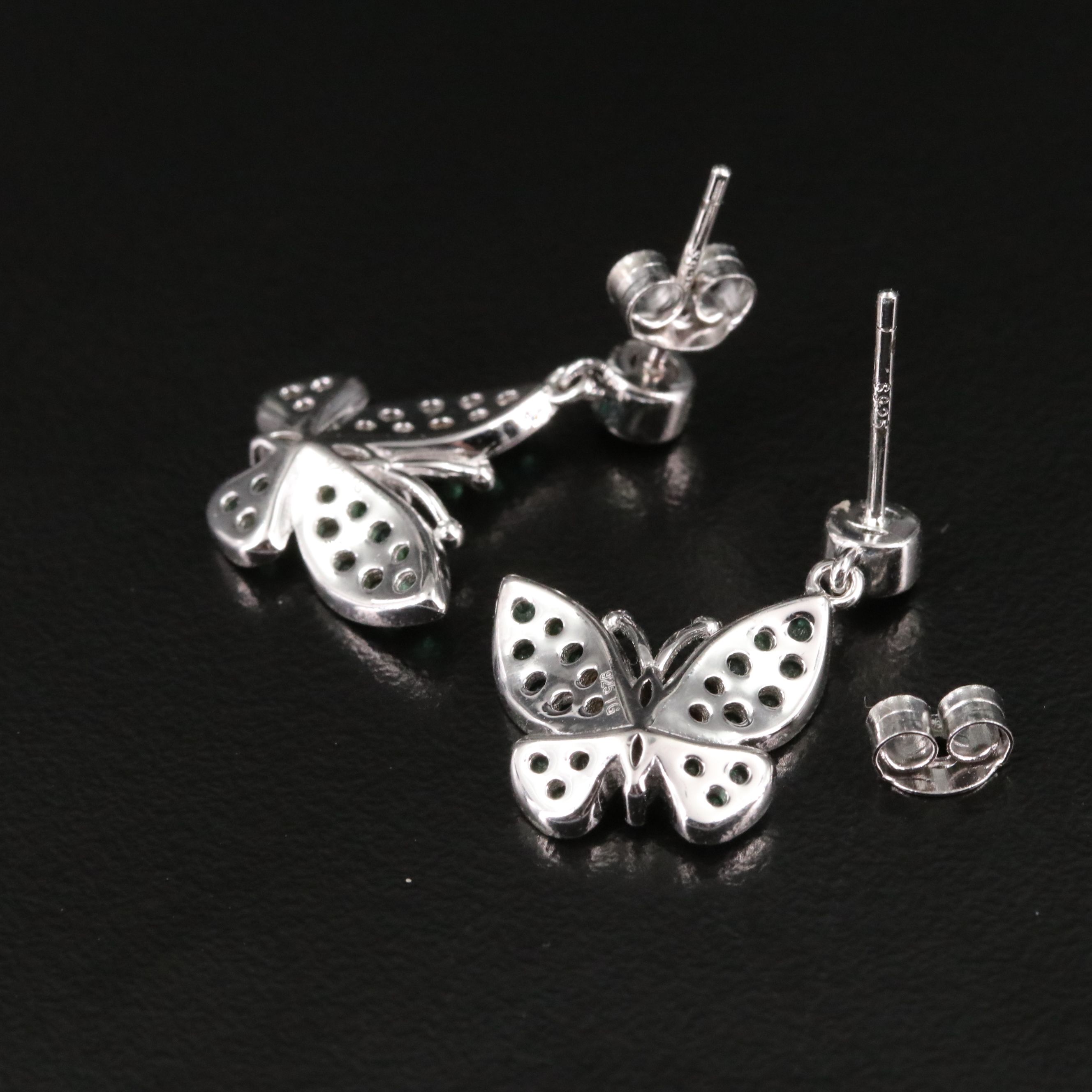 Sterling CZ Butterfly Earrings