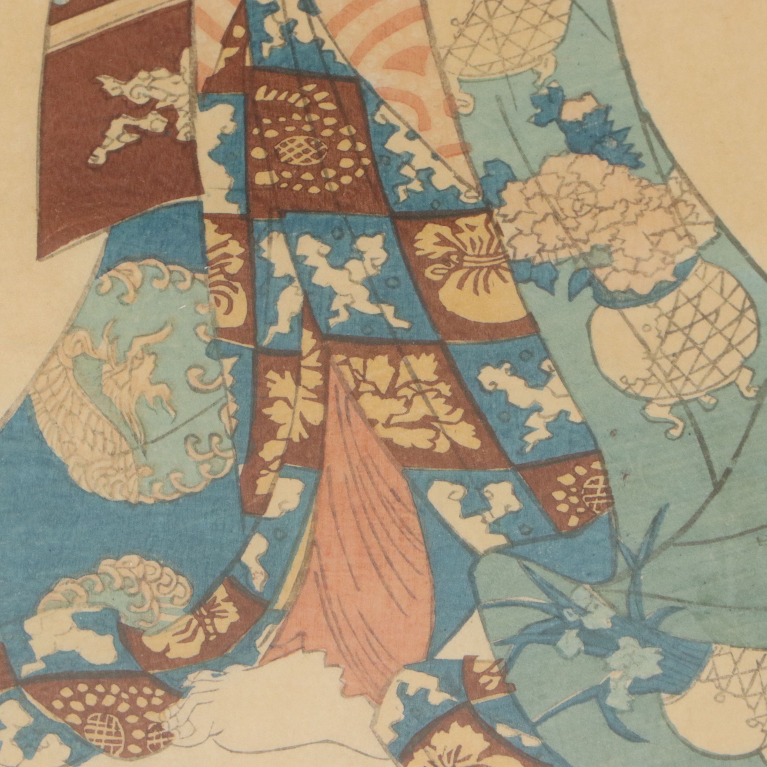 Utagawa Kunisada Ukiyo-e Woodblock from "Reflections of the Beauties"