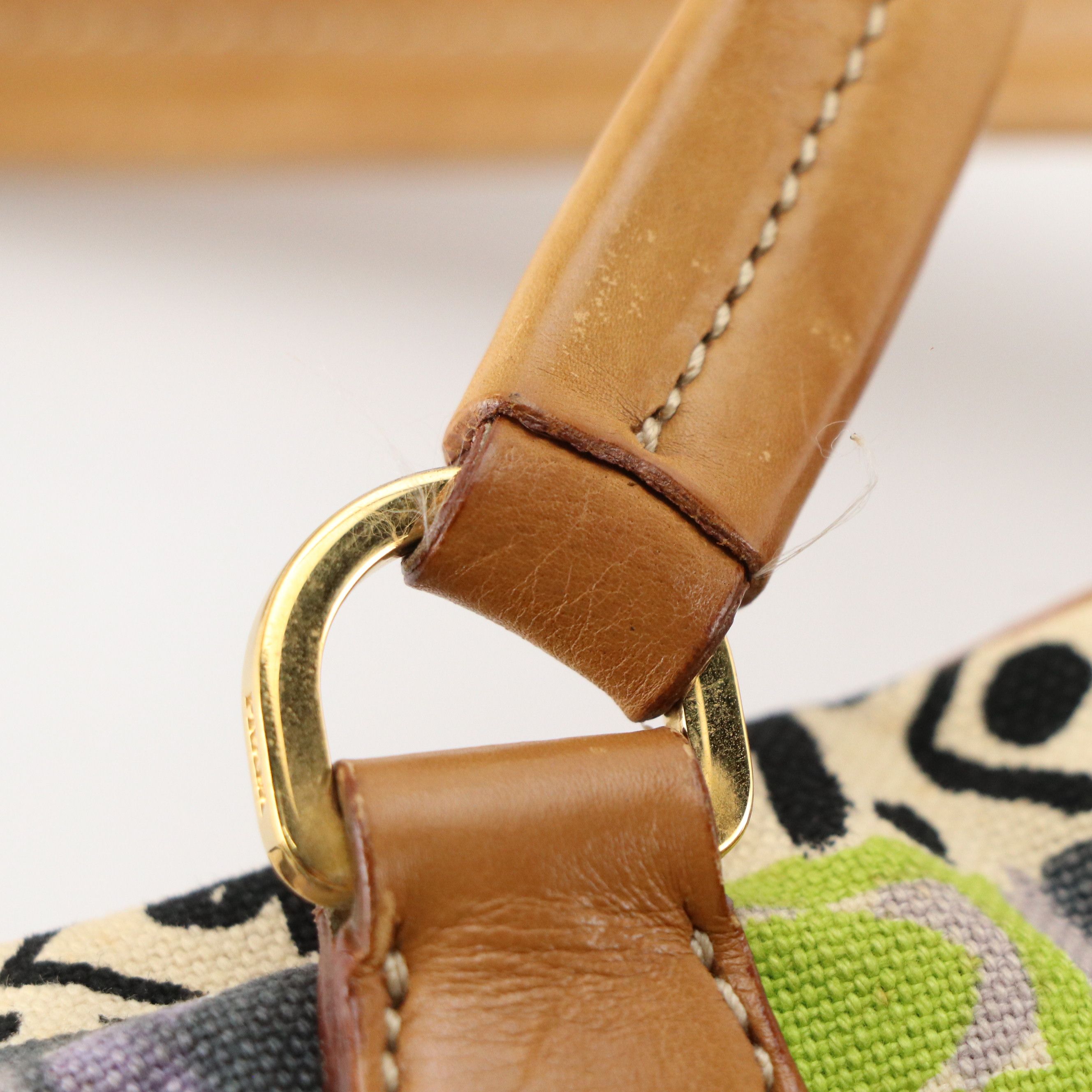 Prada Zippered Shoulder Satchel in St. Venez Canapa Canvas and Leather Trim