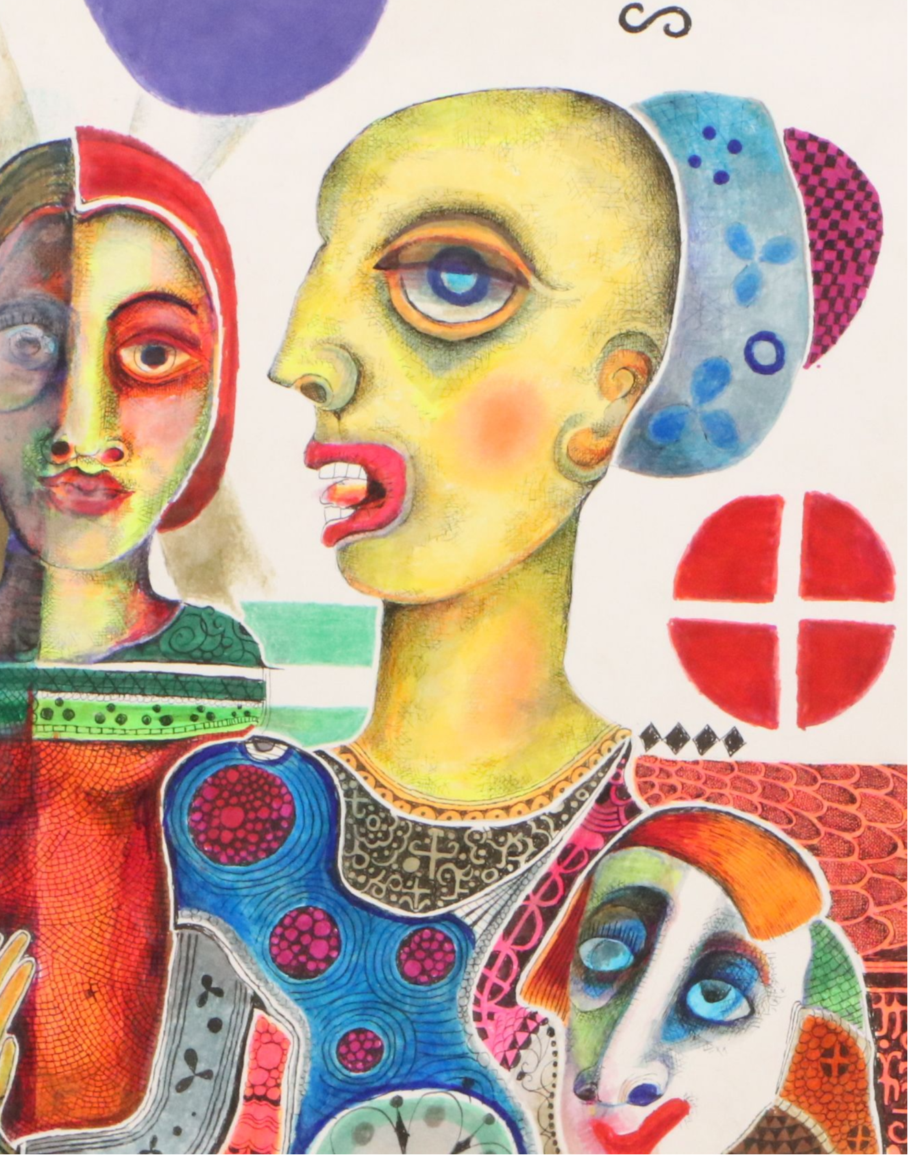 Nikolay Manuylov "Kuk" Surrealist Ink and Watercolor, 2013