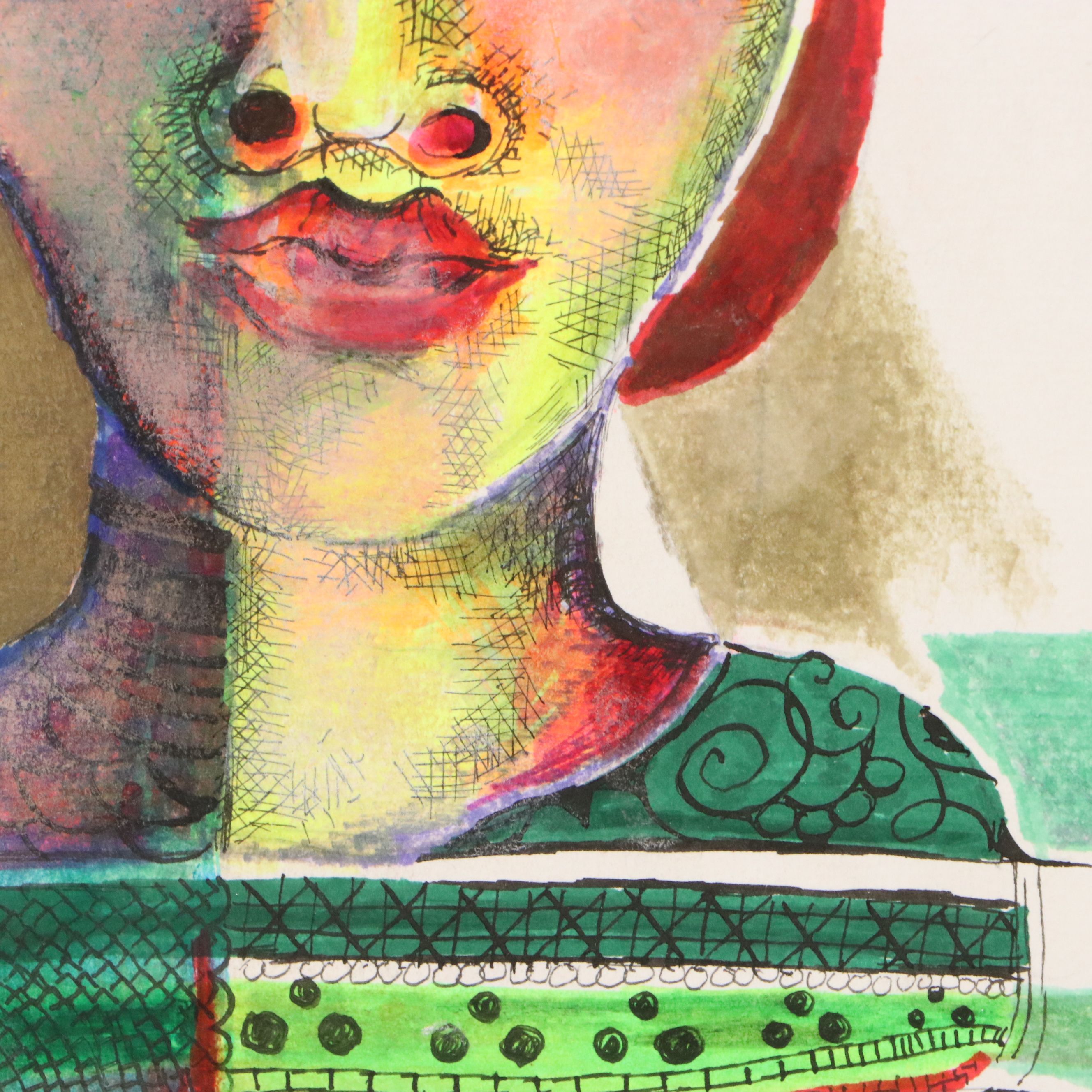 Nikolay Manuylov "Kuk" Surrealist Ink and Watercolor, 2013