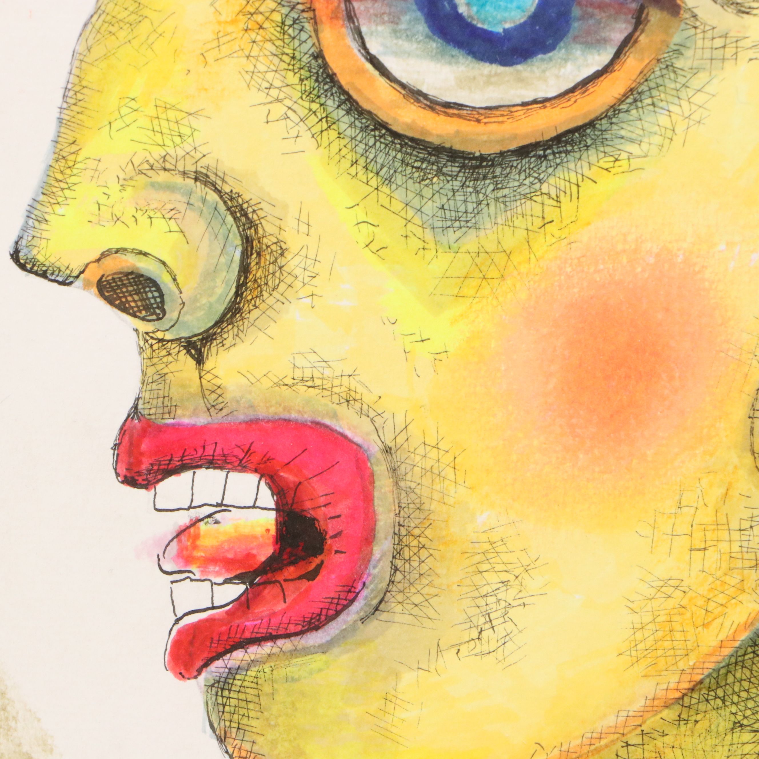 Nikolay Manuylov "Kuk" Surrealist Ink and Watercolor, 2013