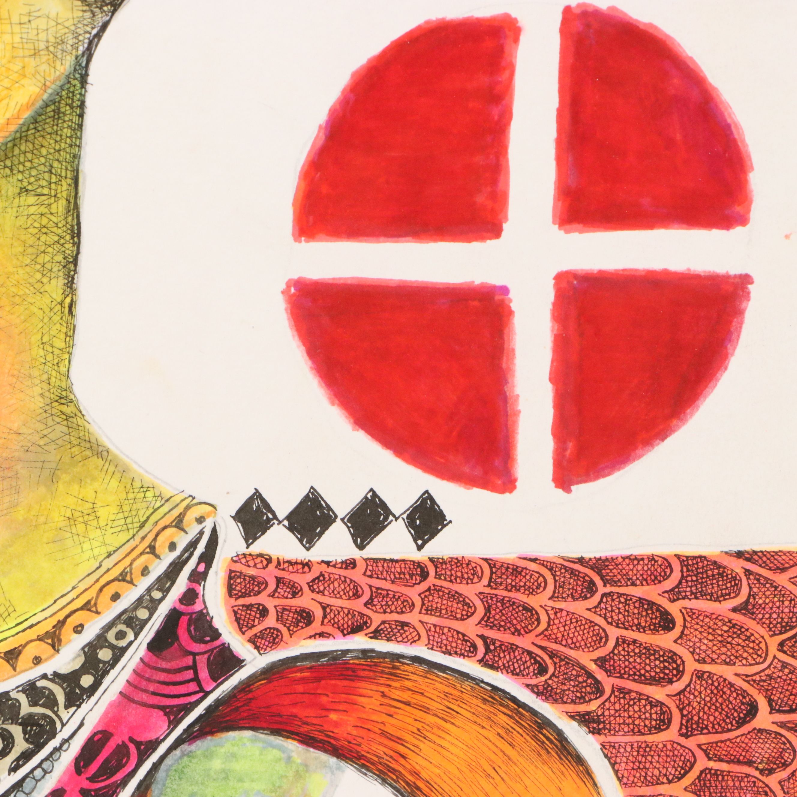 Nikolay Manuylov "Kuk" Surrealist Ink and Watercolor, 2013