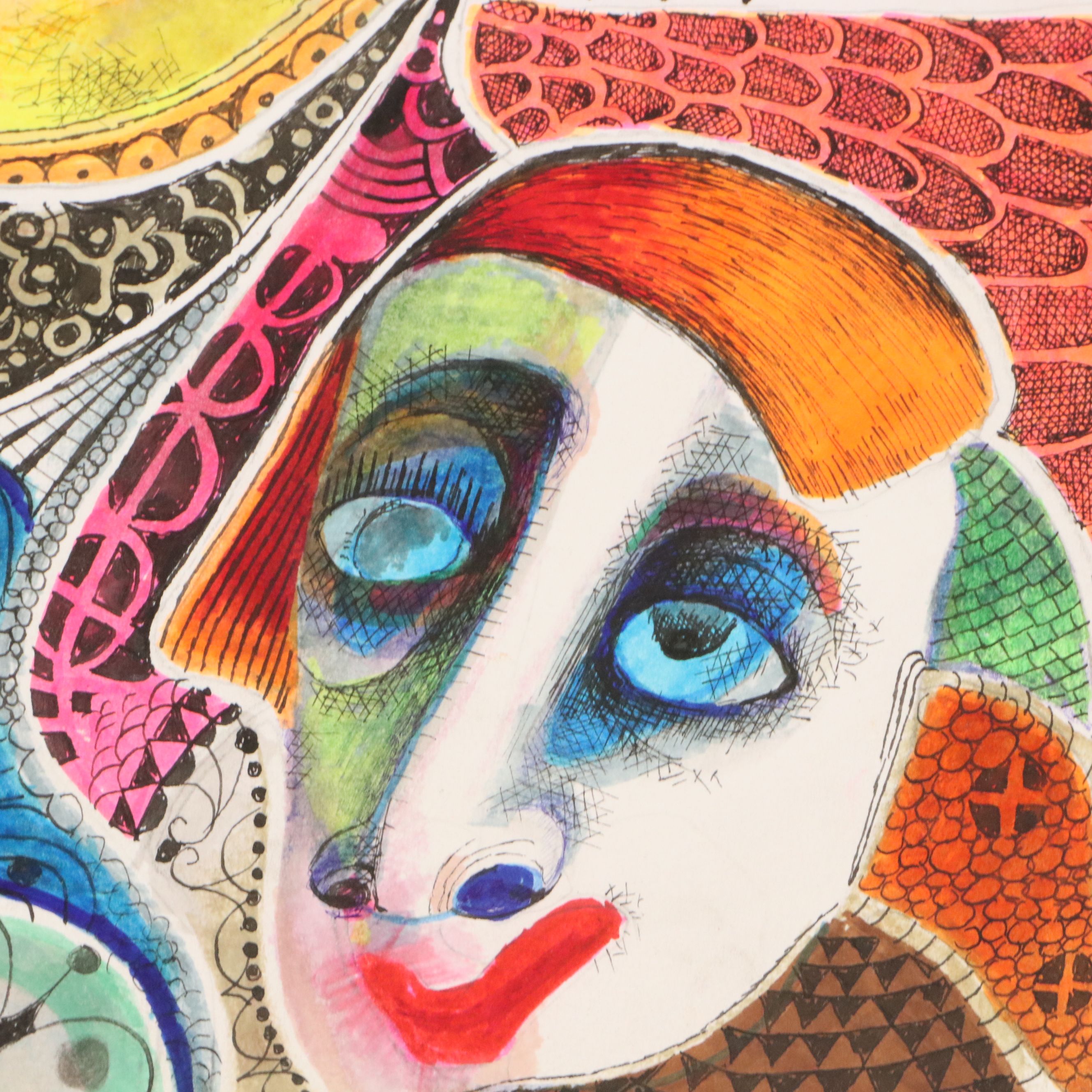 Nikolay Manuylov "Kuk" Surrealist Ink and Watercolor, 2013