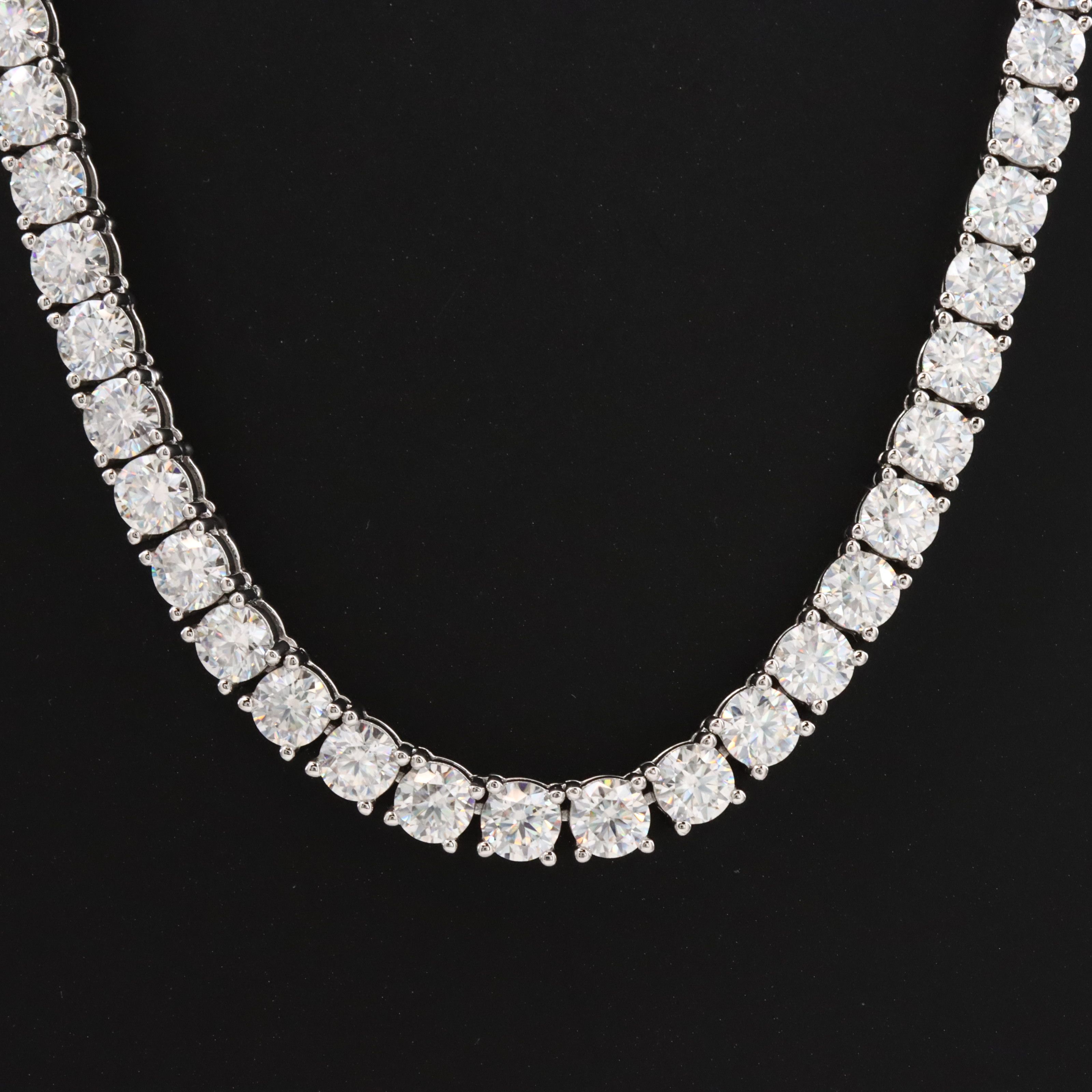 Sterling Moissanite Rivière Necklace