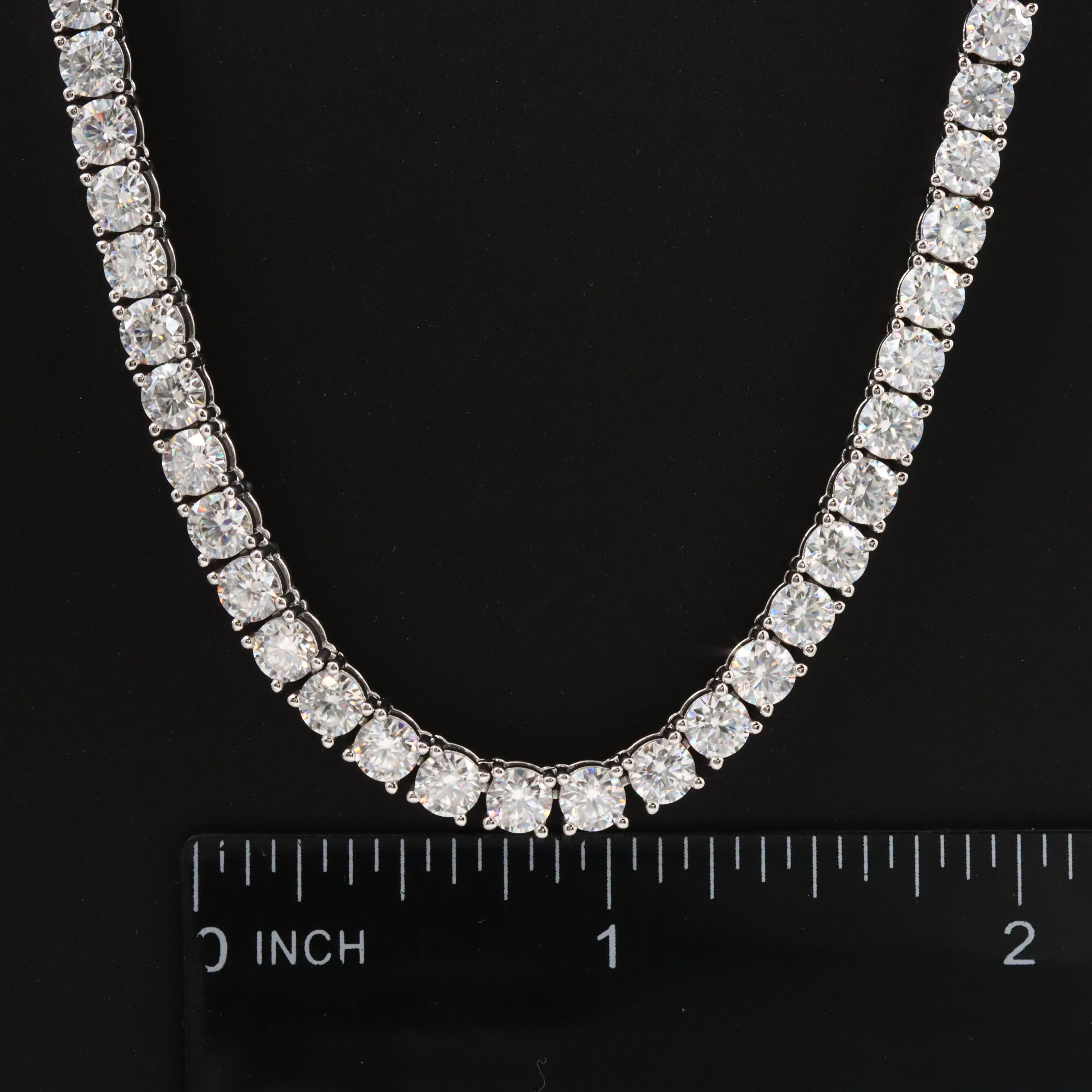 Sterling Moissanite Rivière Necklace