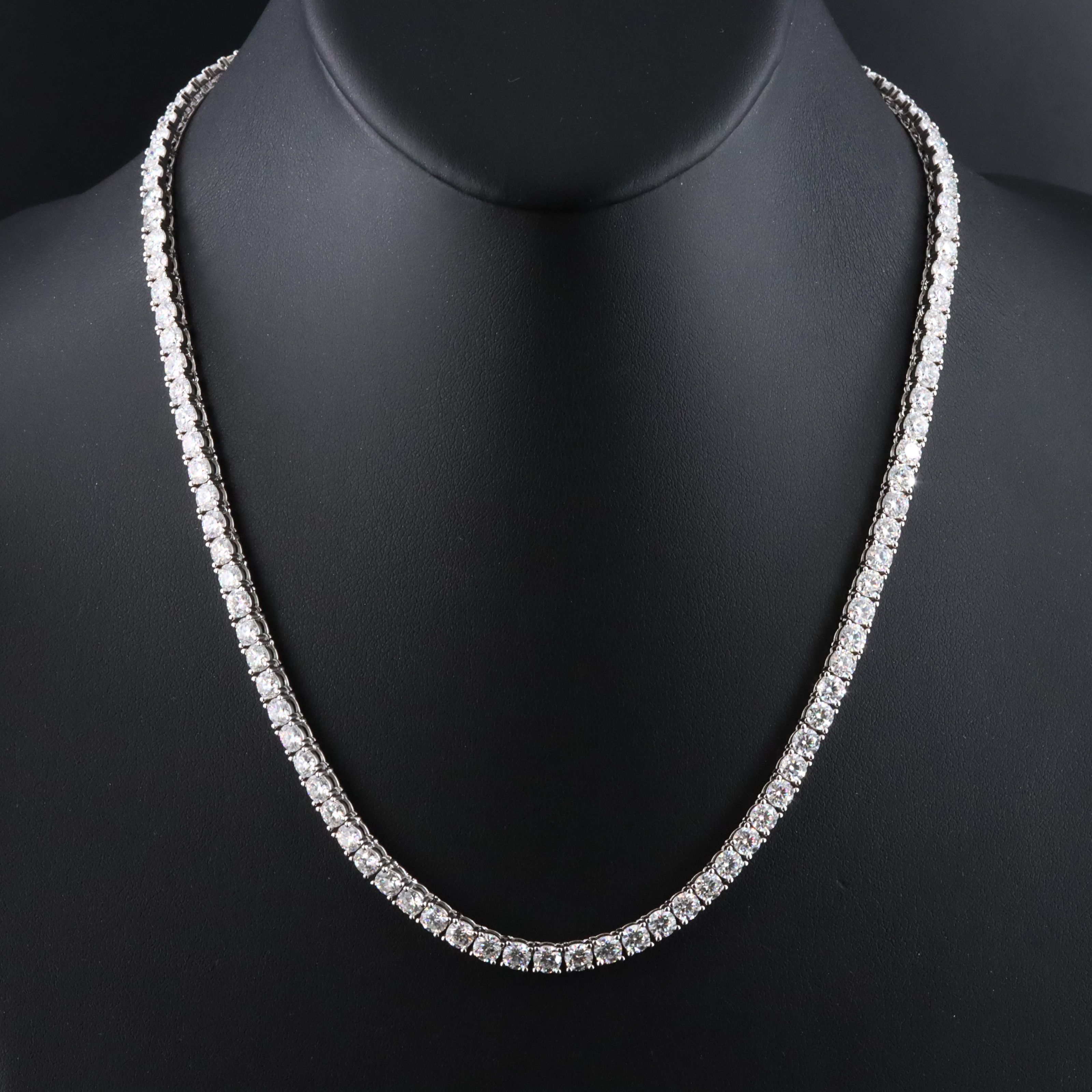 Sterling Moissanite Rivière Necklace