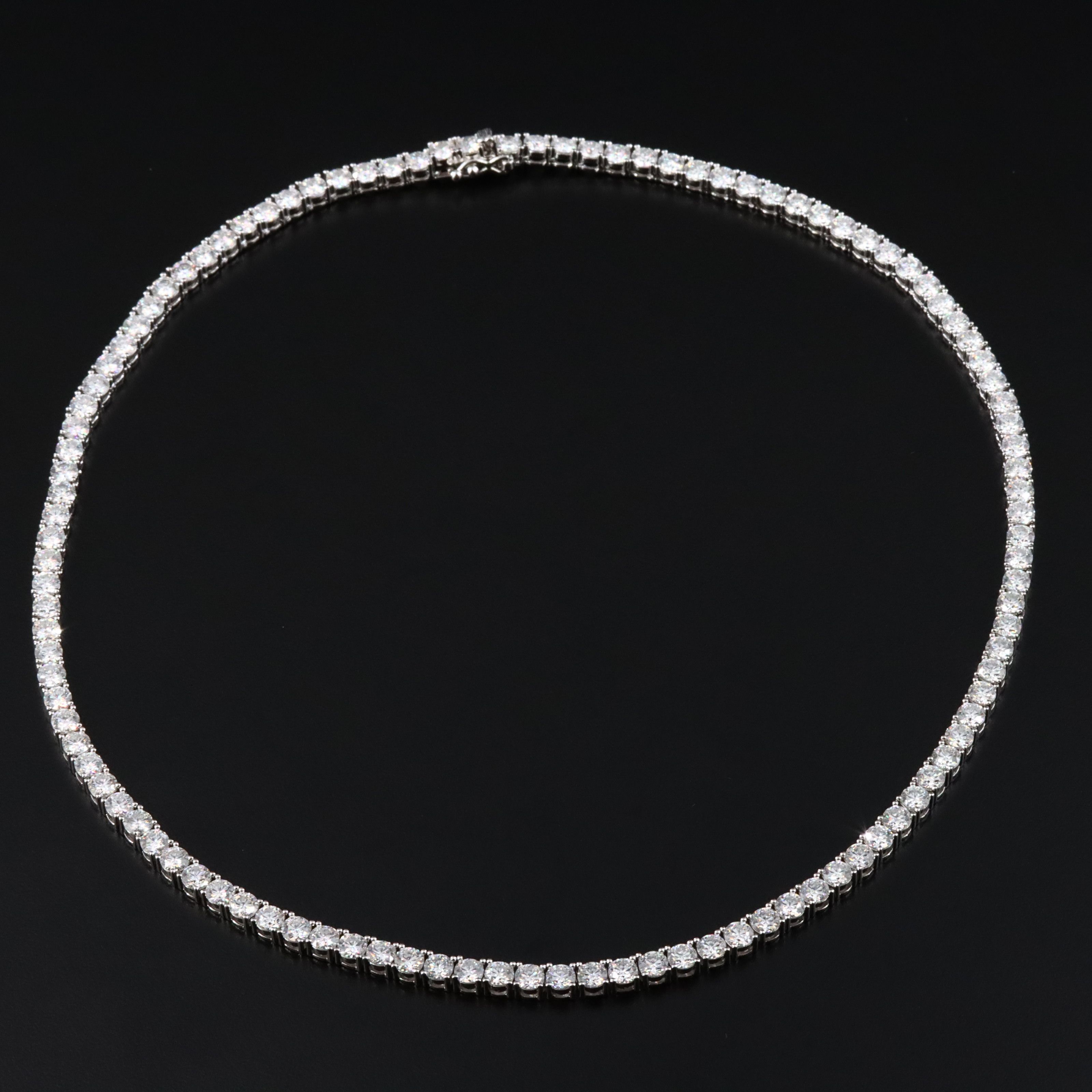 Sterling Moissanite Rivière Necklace