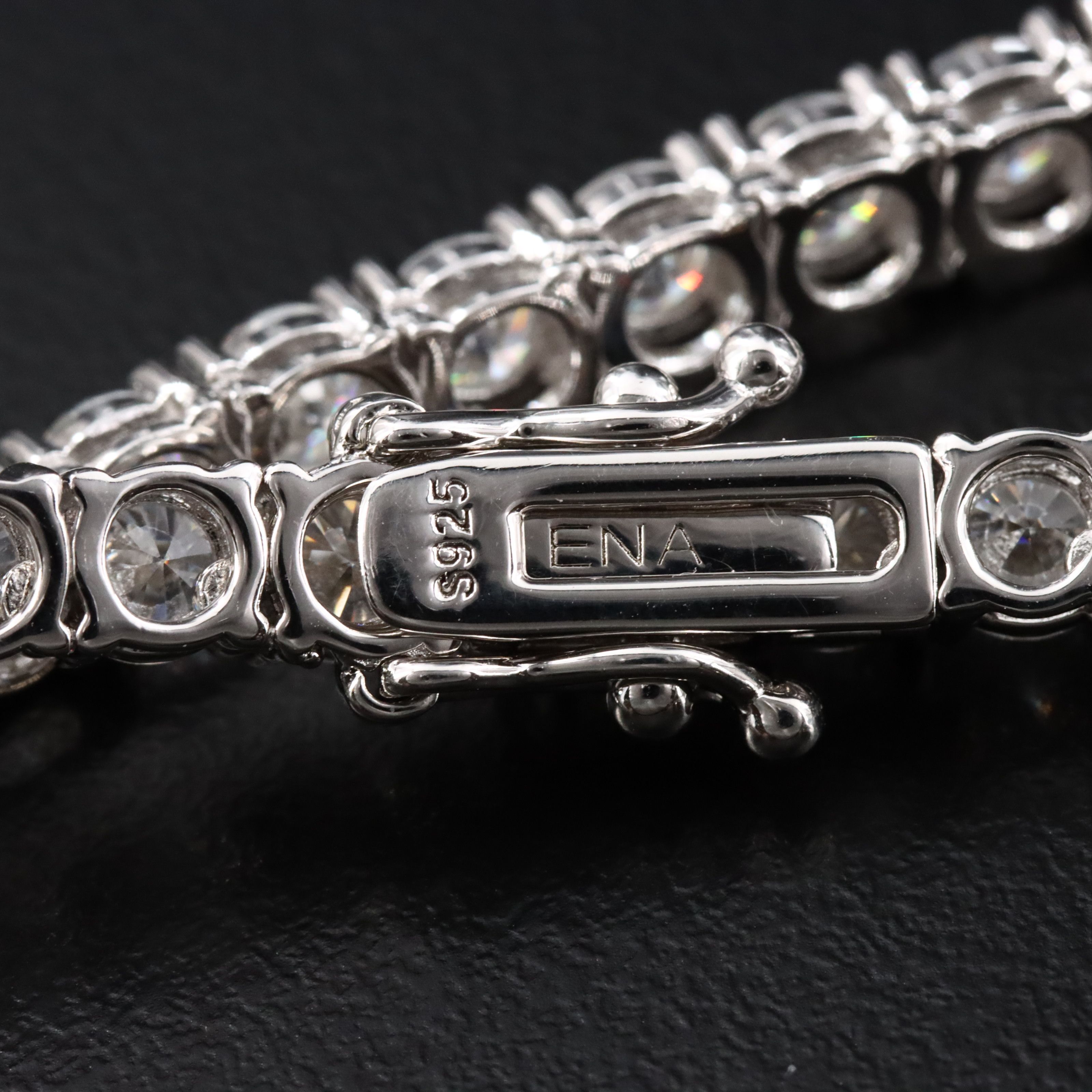 Sterling Moissanite Rivière Necklace