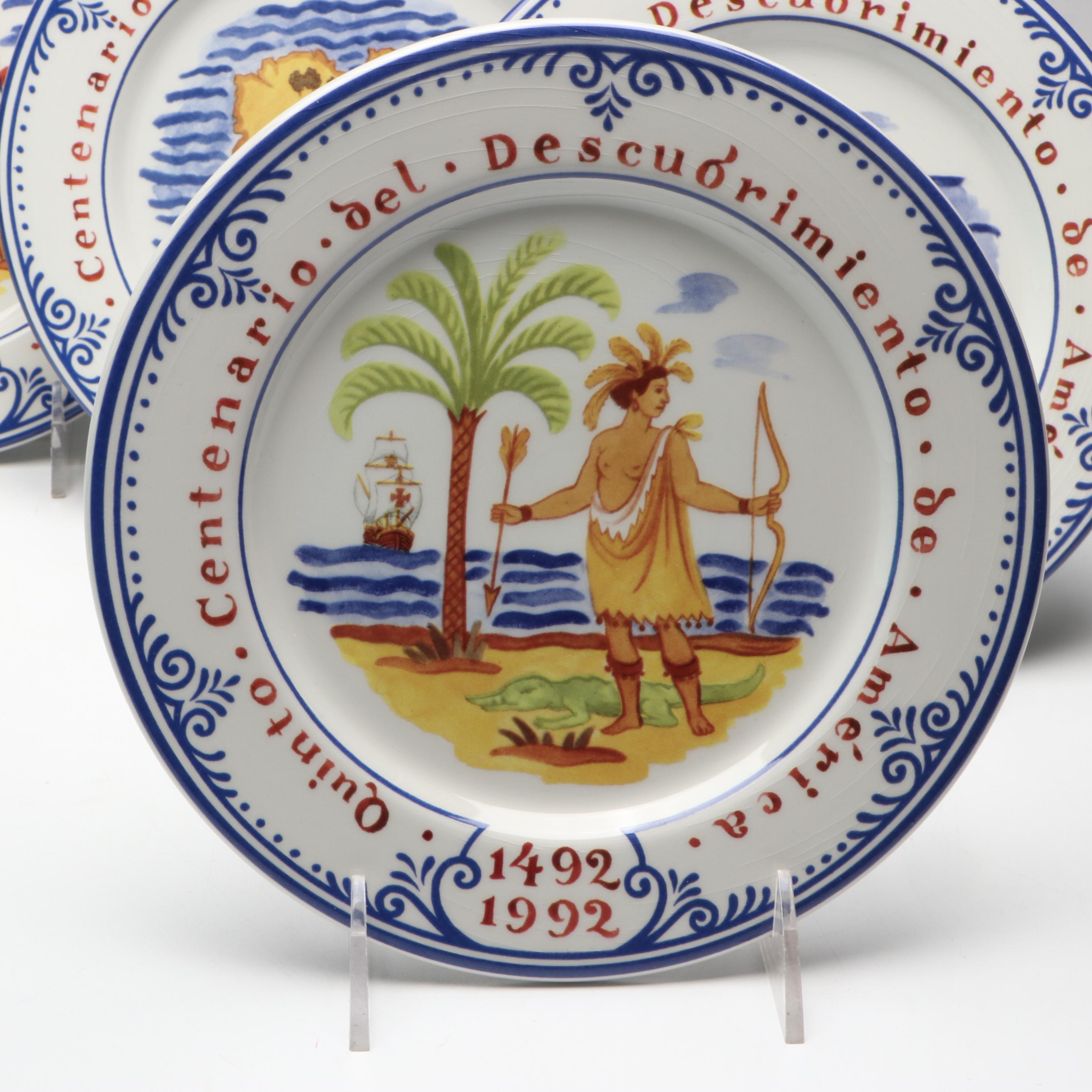 Tiffany & Co. "Quinto Centenario" Porcelain Salad or Dessert Plates, 1992-1993