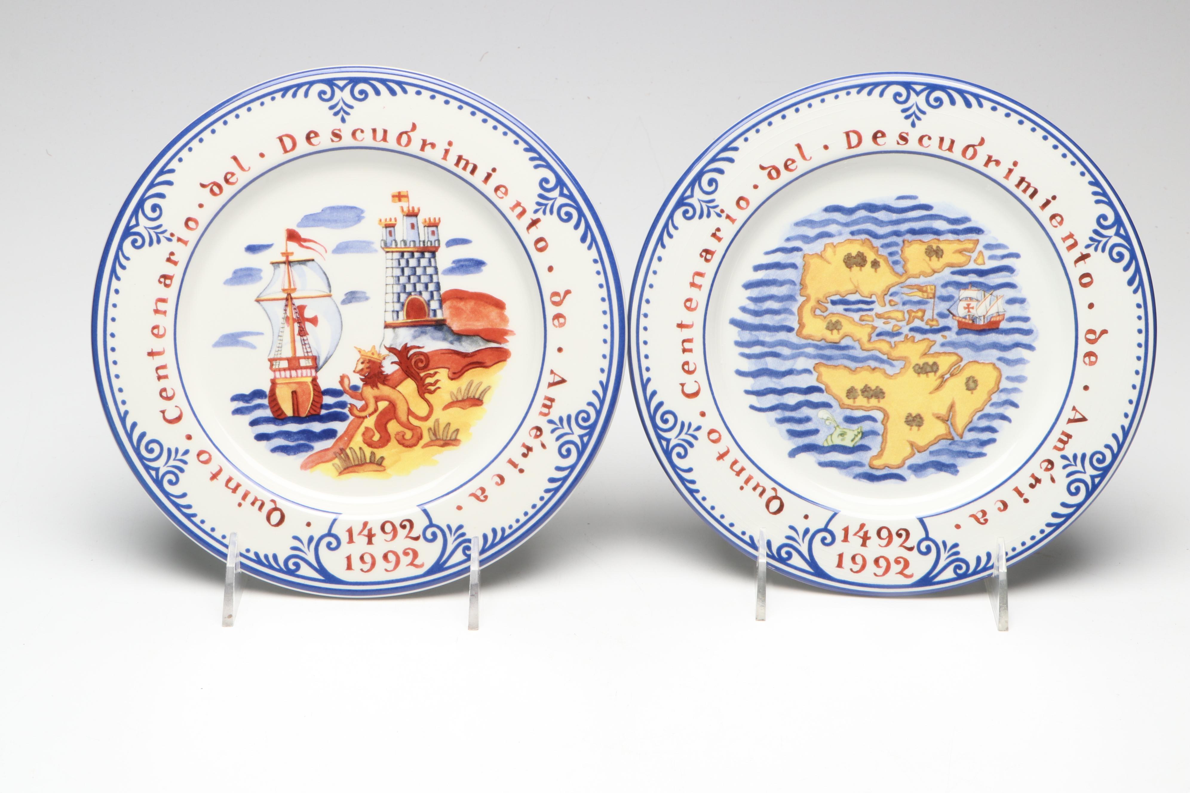 Tiffany & Co. "Quinto Centenario" Porcelain Salad or Dessert Plates, 1992-1993