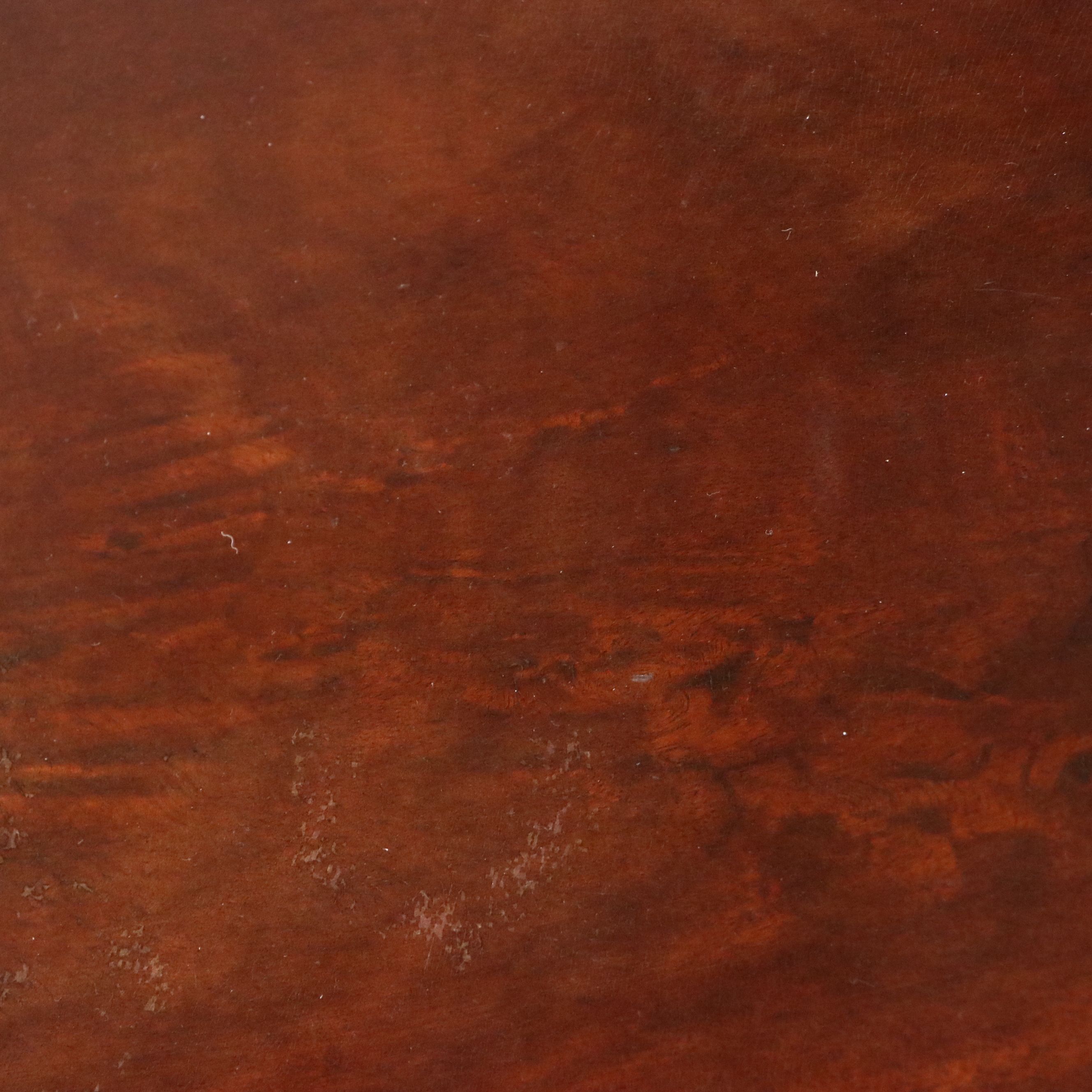 Set of Three Sheraton Style Mahogany Finish Nesting Tables, 20th Century