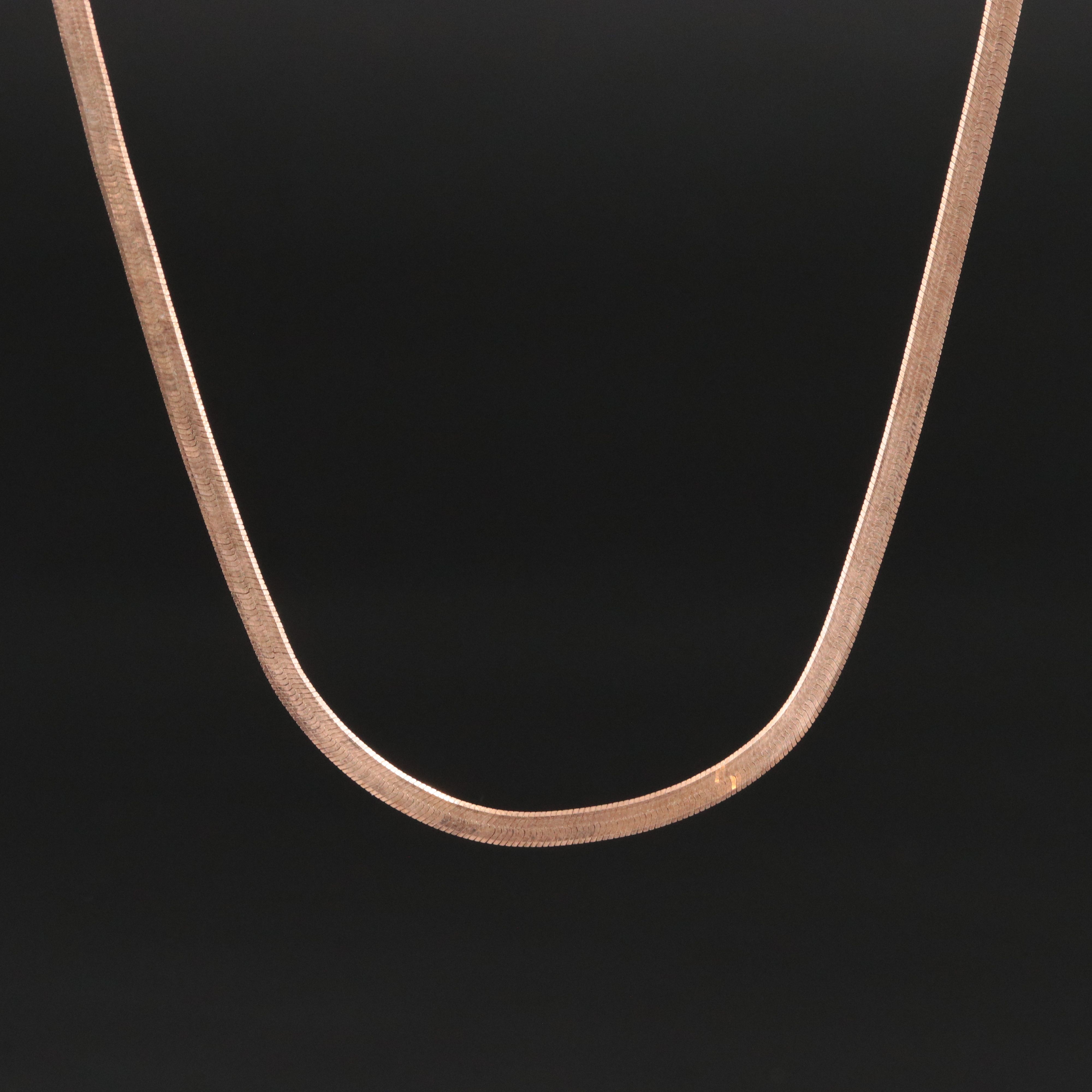 Sterling Herringbone Chain Necklace