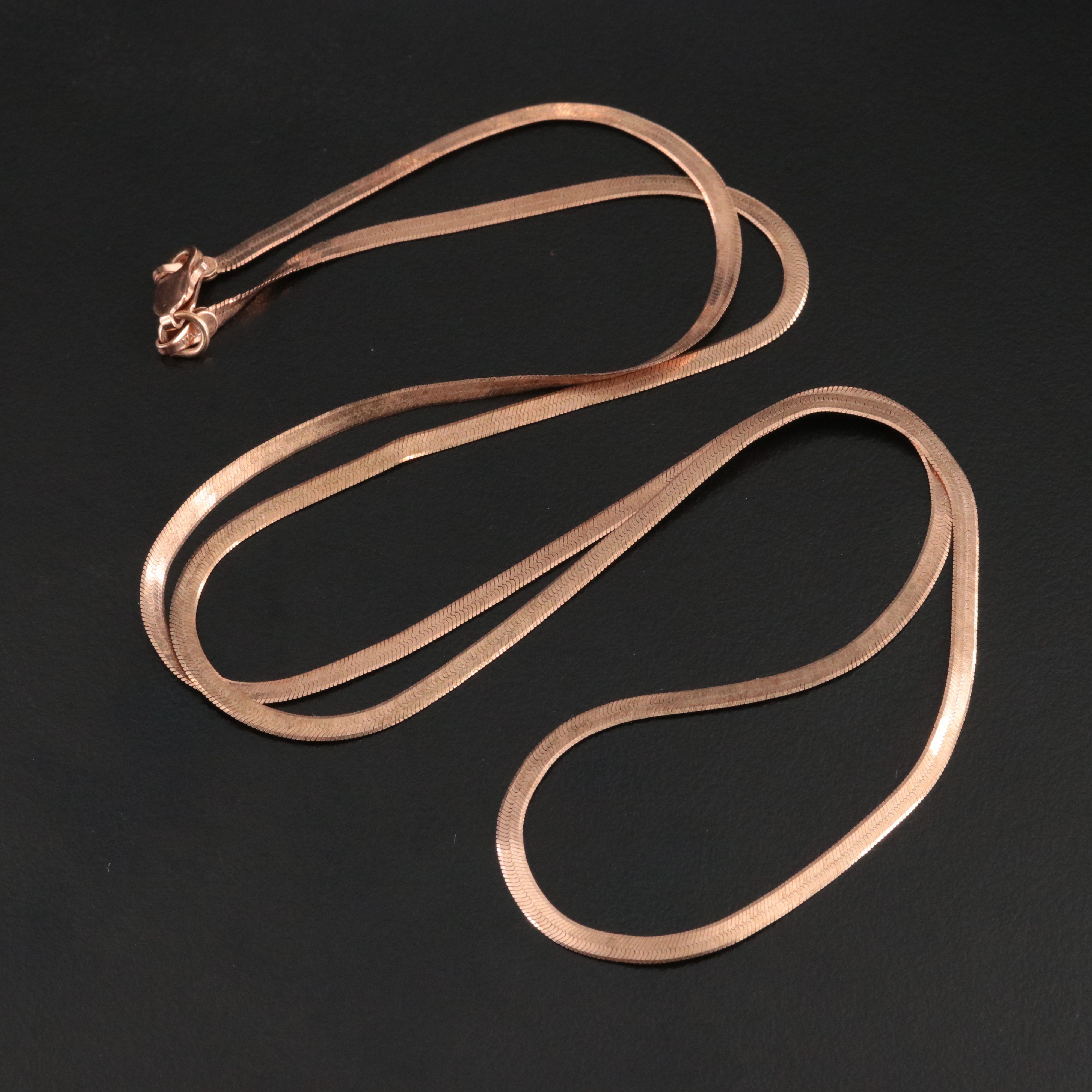 Sterling Herringbone Chain Necklace