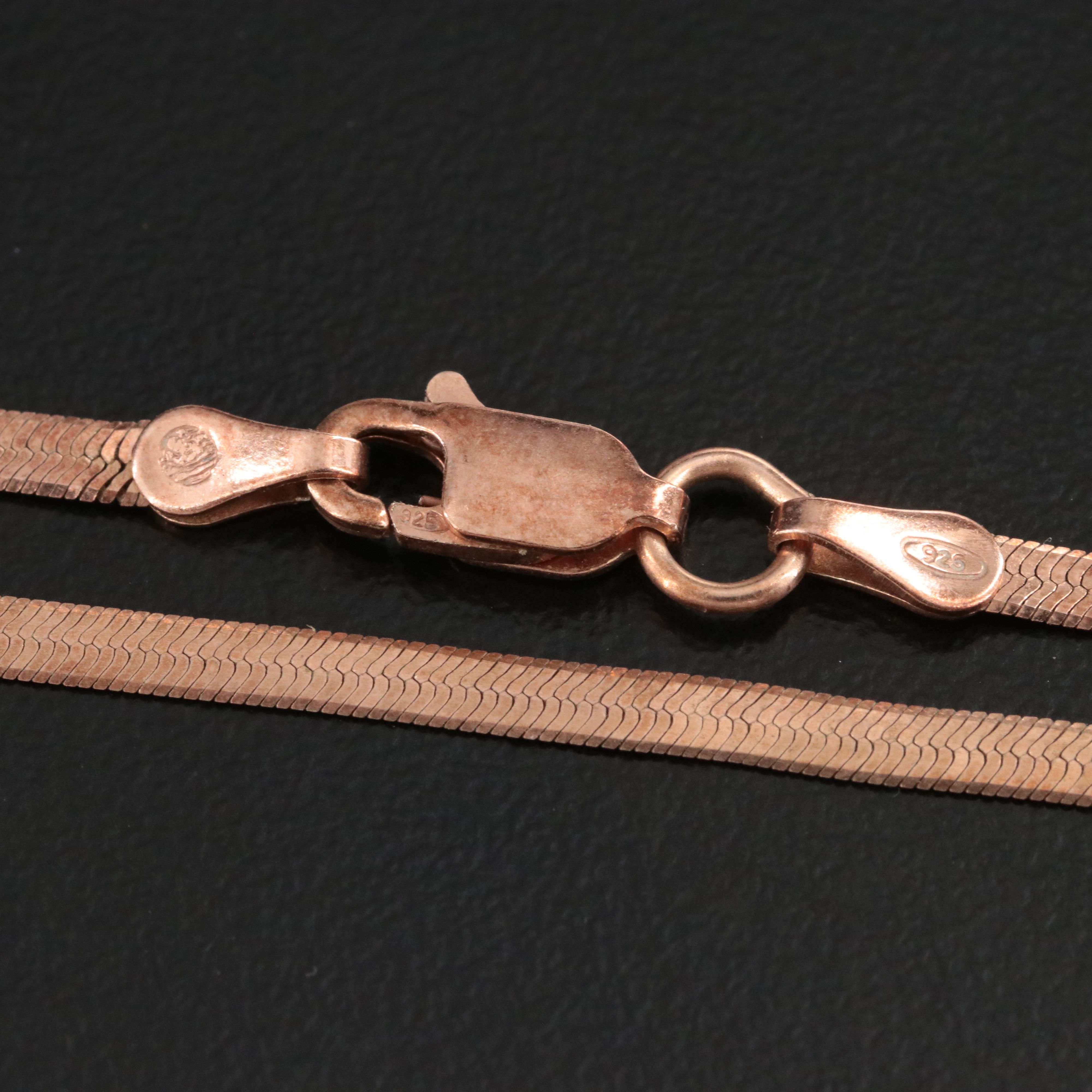 Sterling Herringbone Chain Necklace