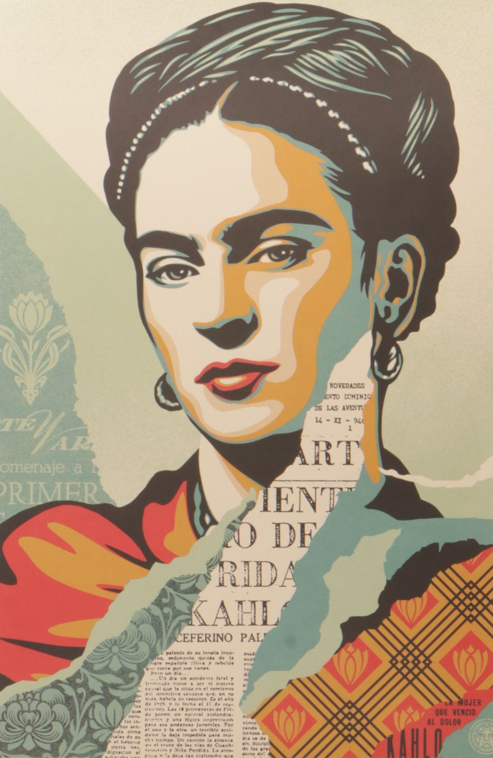 Shepard Fairey Offset Lithograph "The Woman Who Defeated Pain (Frida Kahlo)"