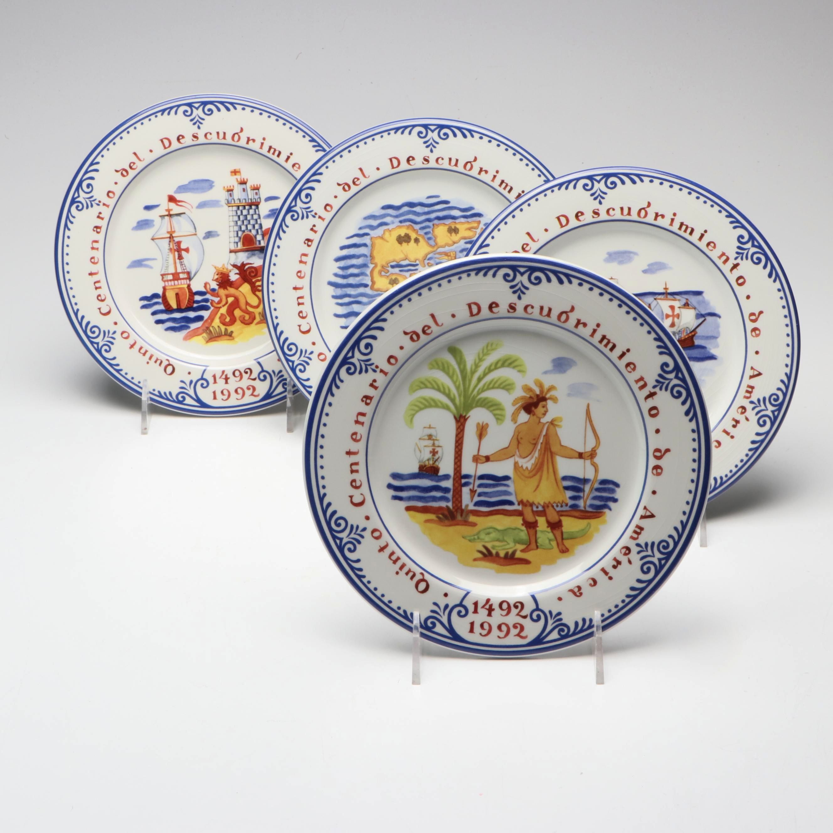 Tiffany & Co. "Quinto Centenario" Porcelain Salad or Dessert Plates, 1992-1993