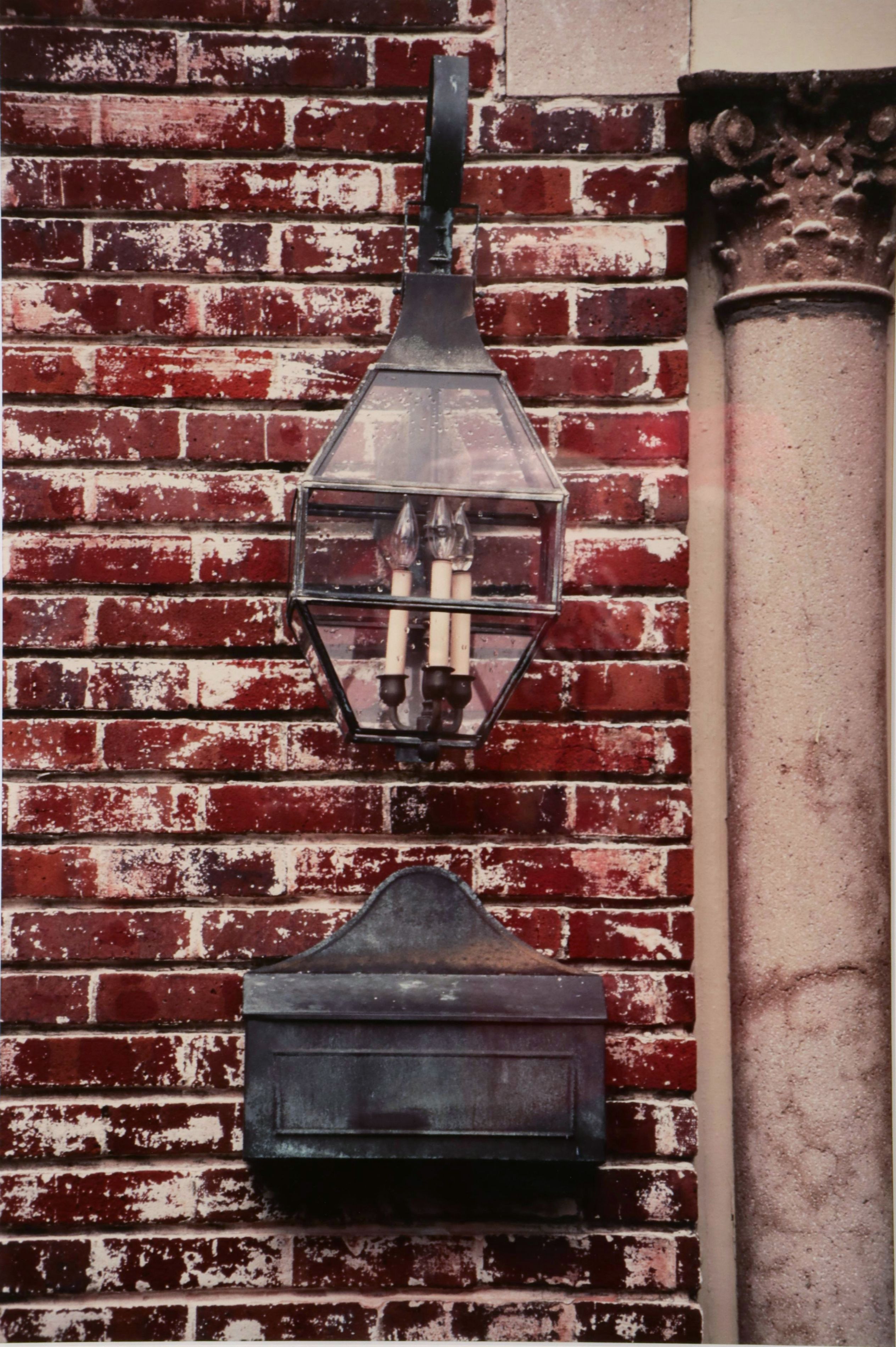 Lydia Parker Color Photographic Print of Lantern and Mailbox