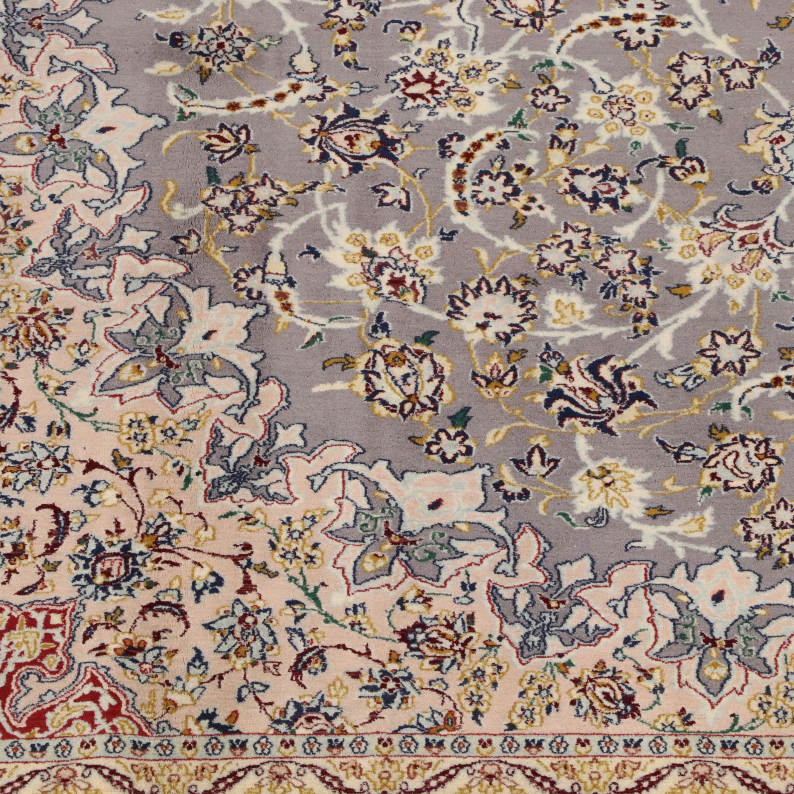 6'7 x 10'6 Hand-Knotted Persian Isfahan Area Rug