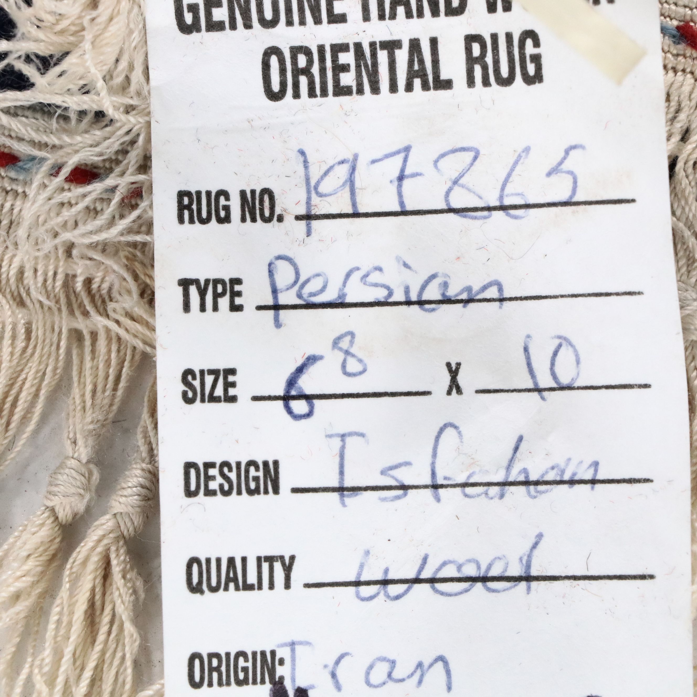 6'7 x 10'6 Hand-Knotted Persian Isfahan Area Rug