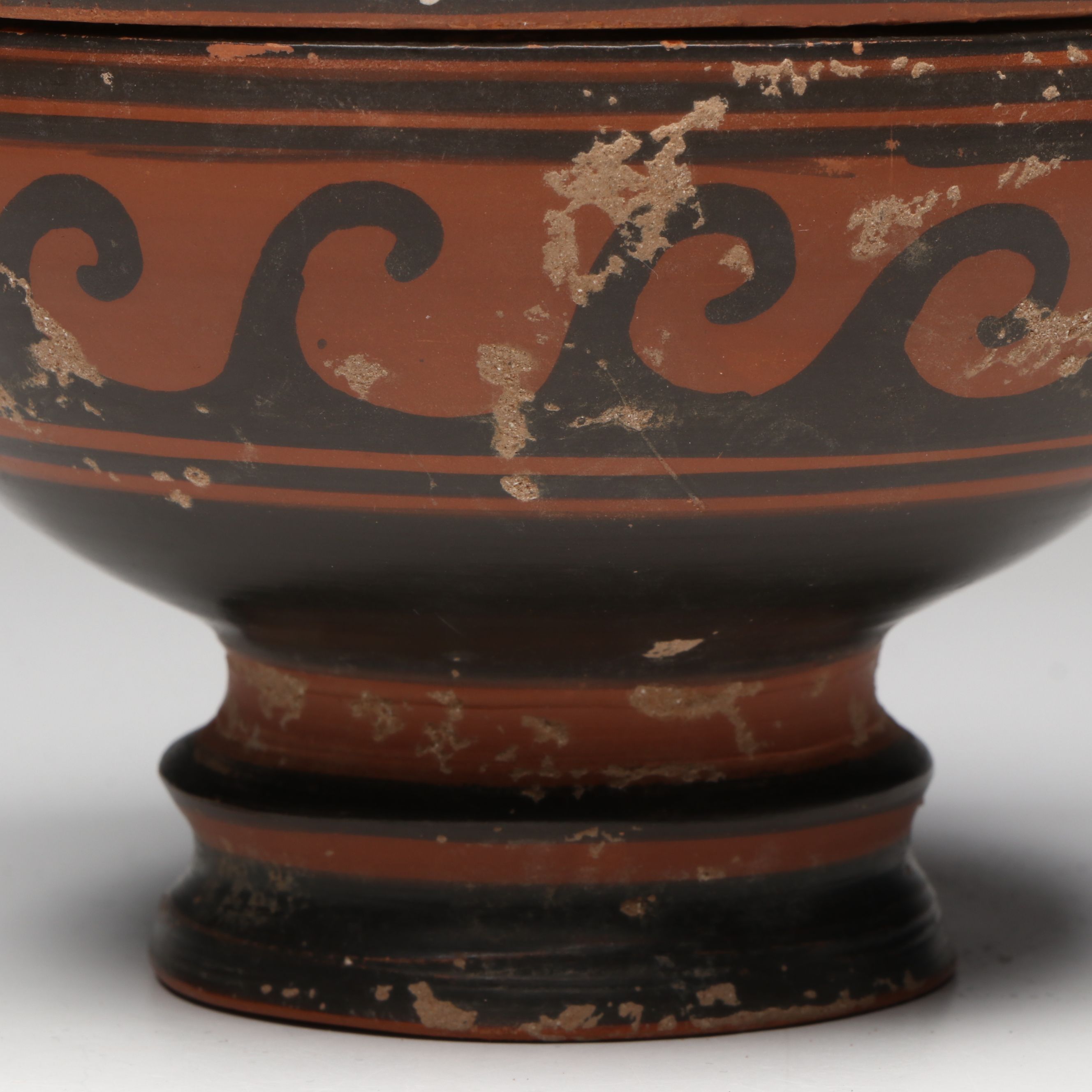 Greek Apulian Red Figure Style Covered Pyxis