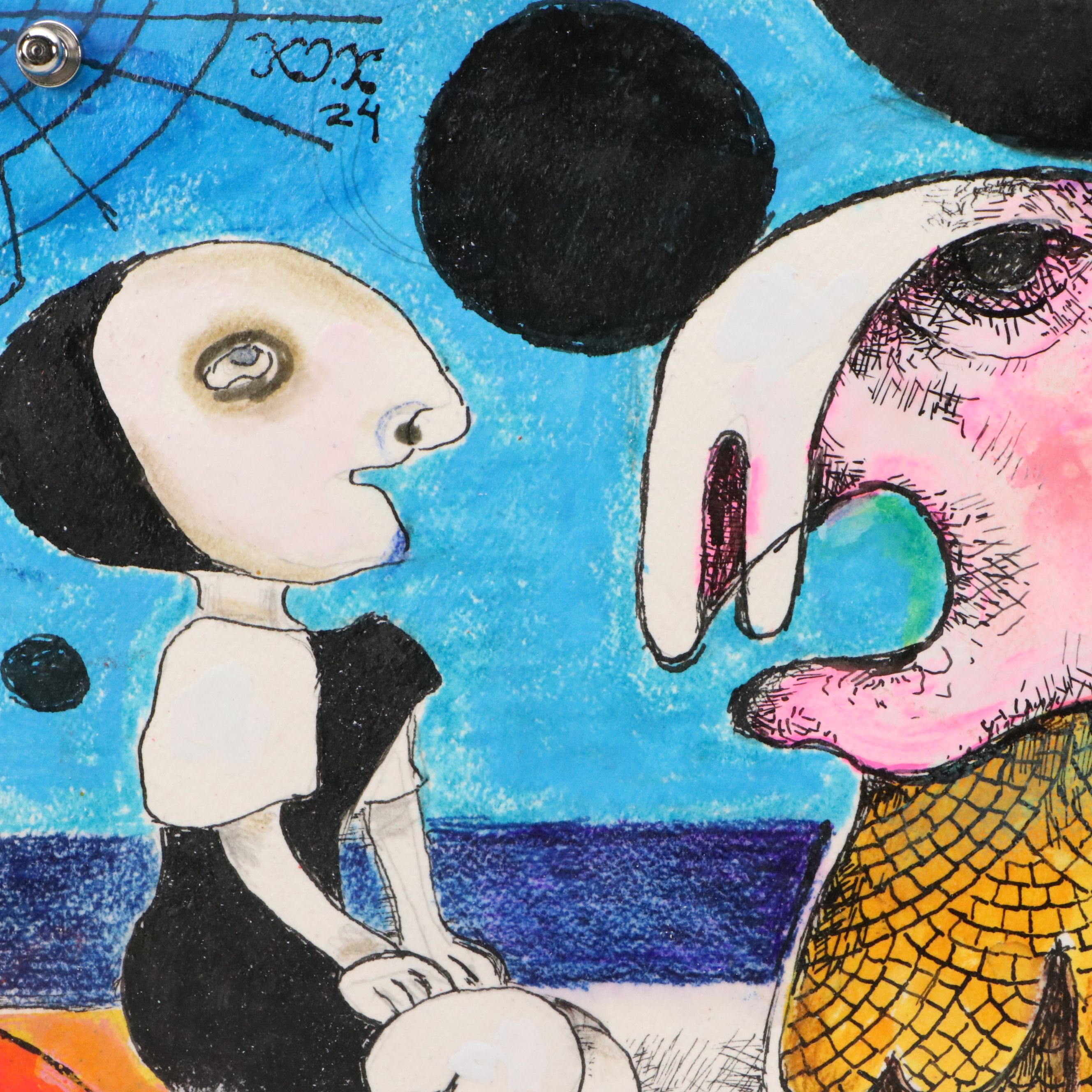 Nikolay Manuylov "Kuk" Surrealistic Oil Panting with Figures, 2024