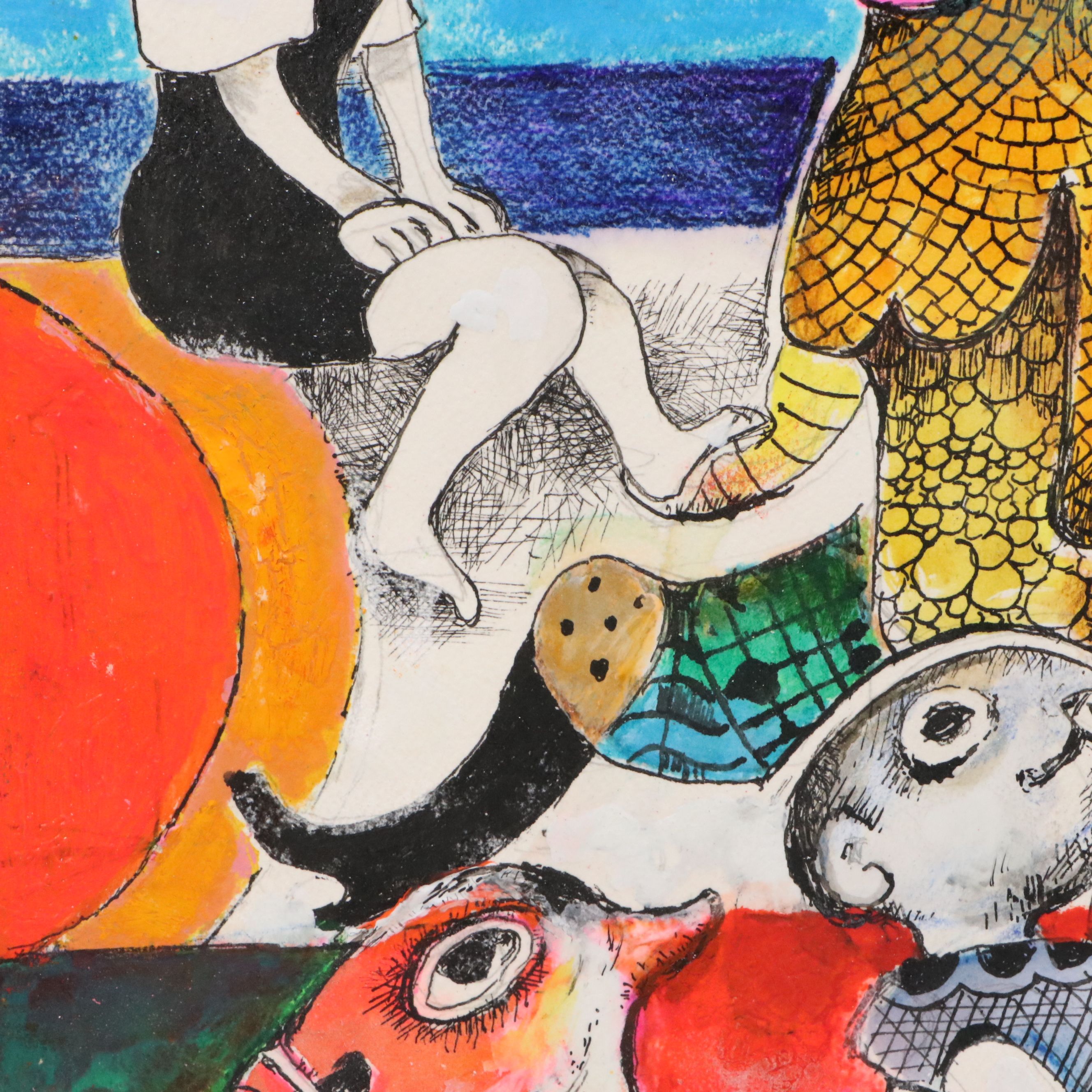 Nikolay Manuylov "Kuk" Surrealistic Oil Panting with Figures, 2024