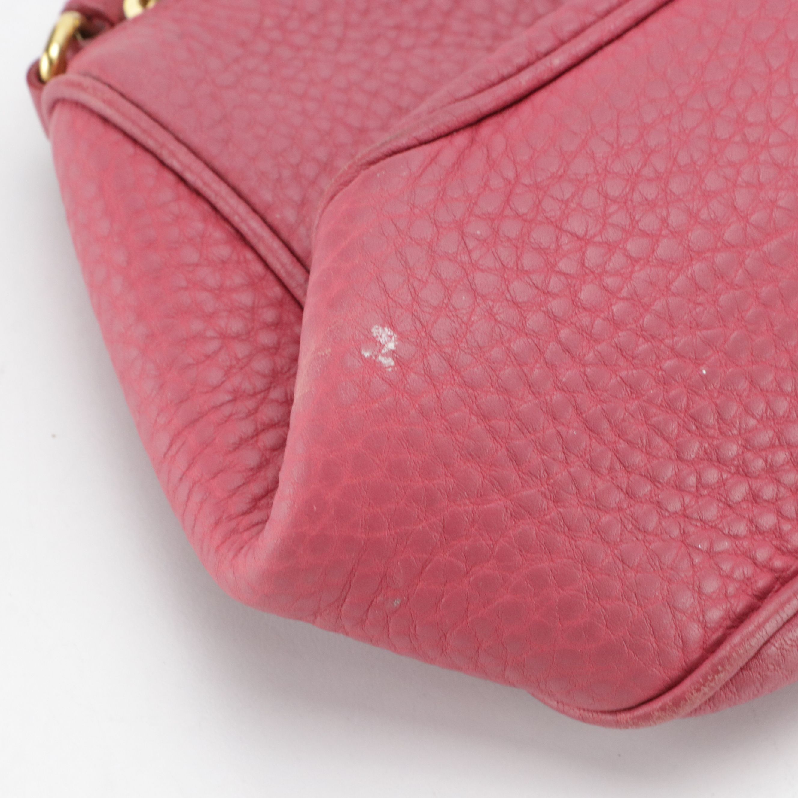 Prada Mini Zippered Shoulder Bag in Pink Vitello Daino Leather