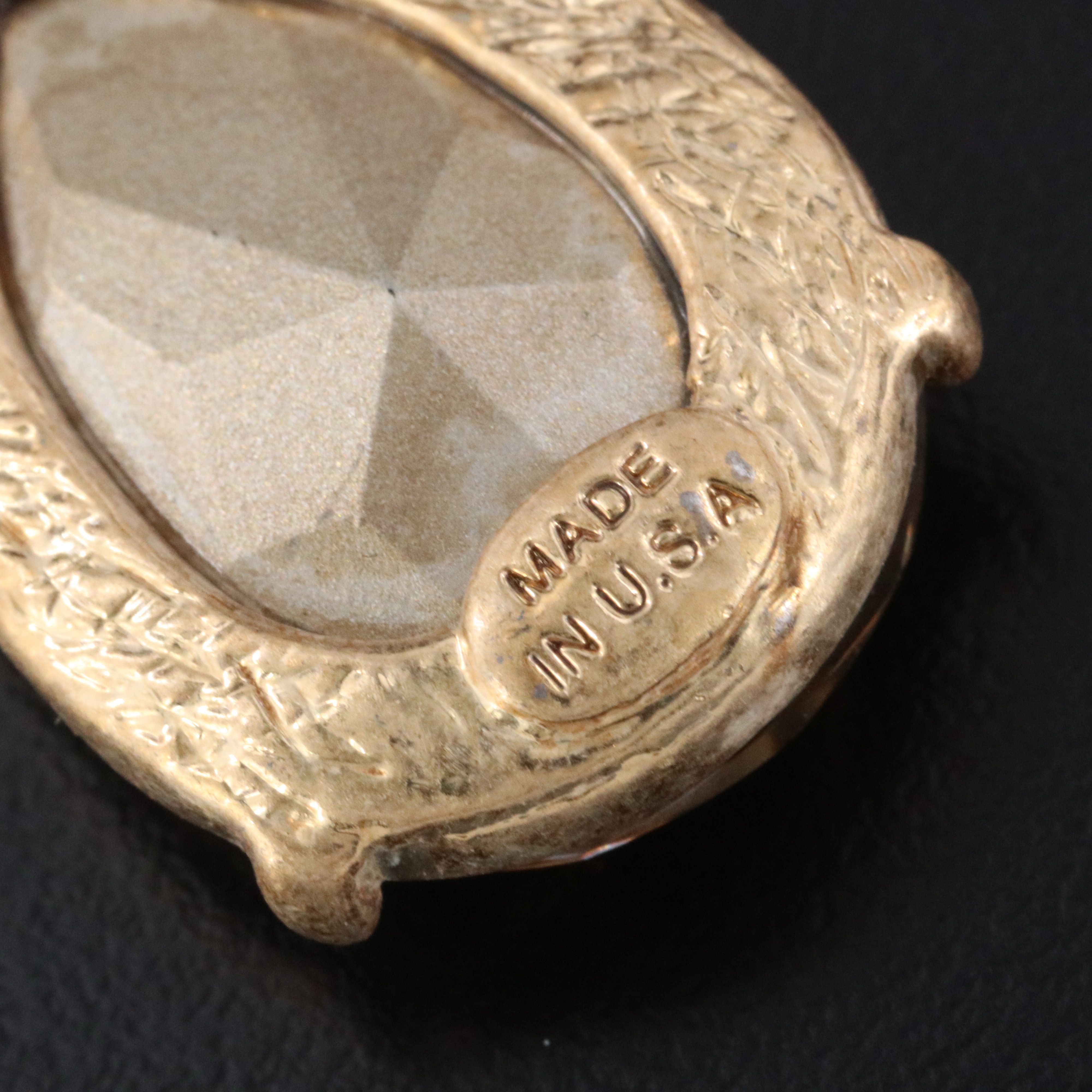 Oscar de la Renta Large Crystal Drop Clip Earrings