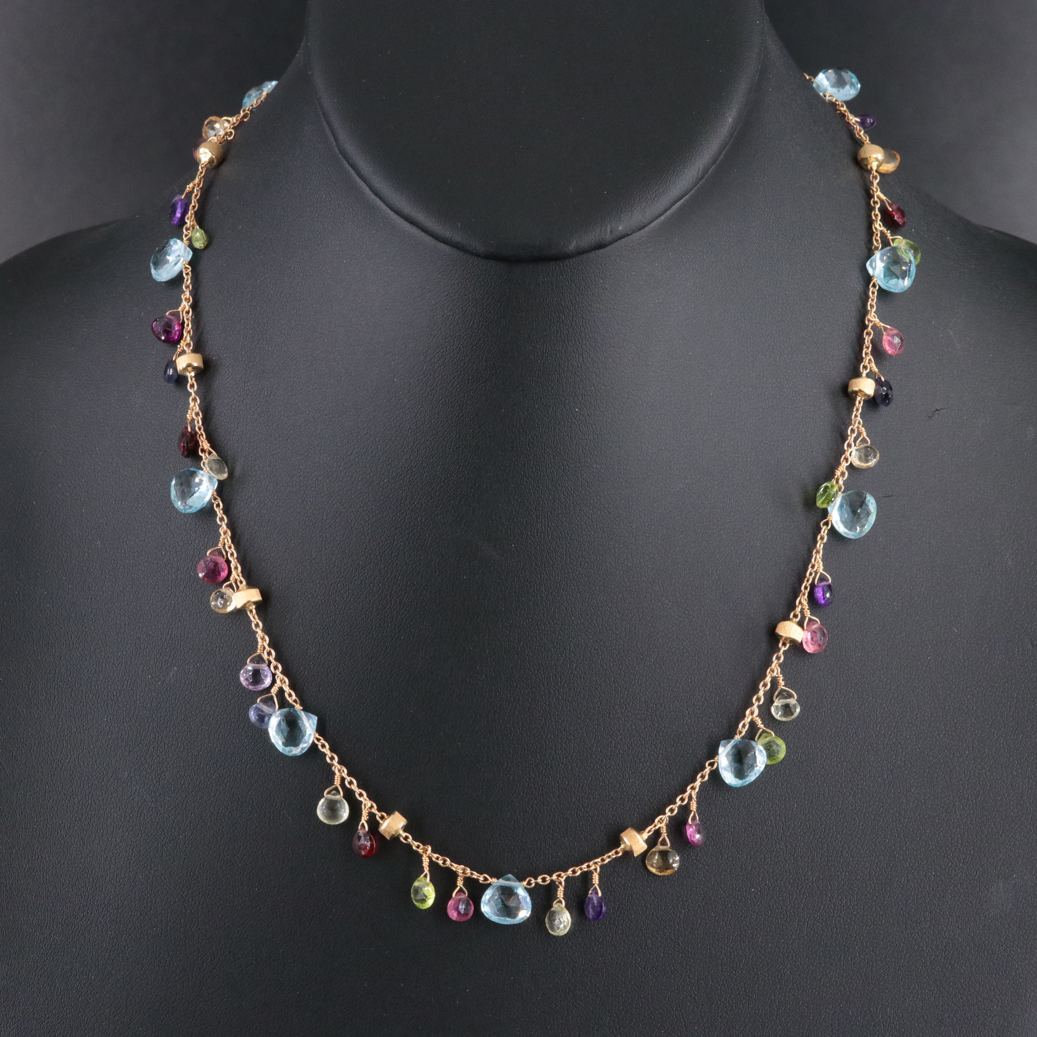 Marco Bicego Paradise 18K Gemstone Necklace and Drop Earrings