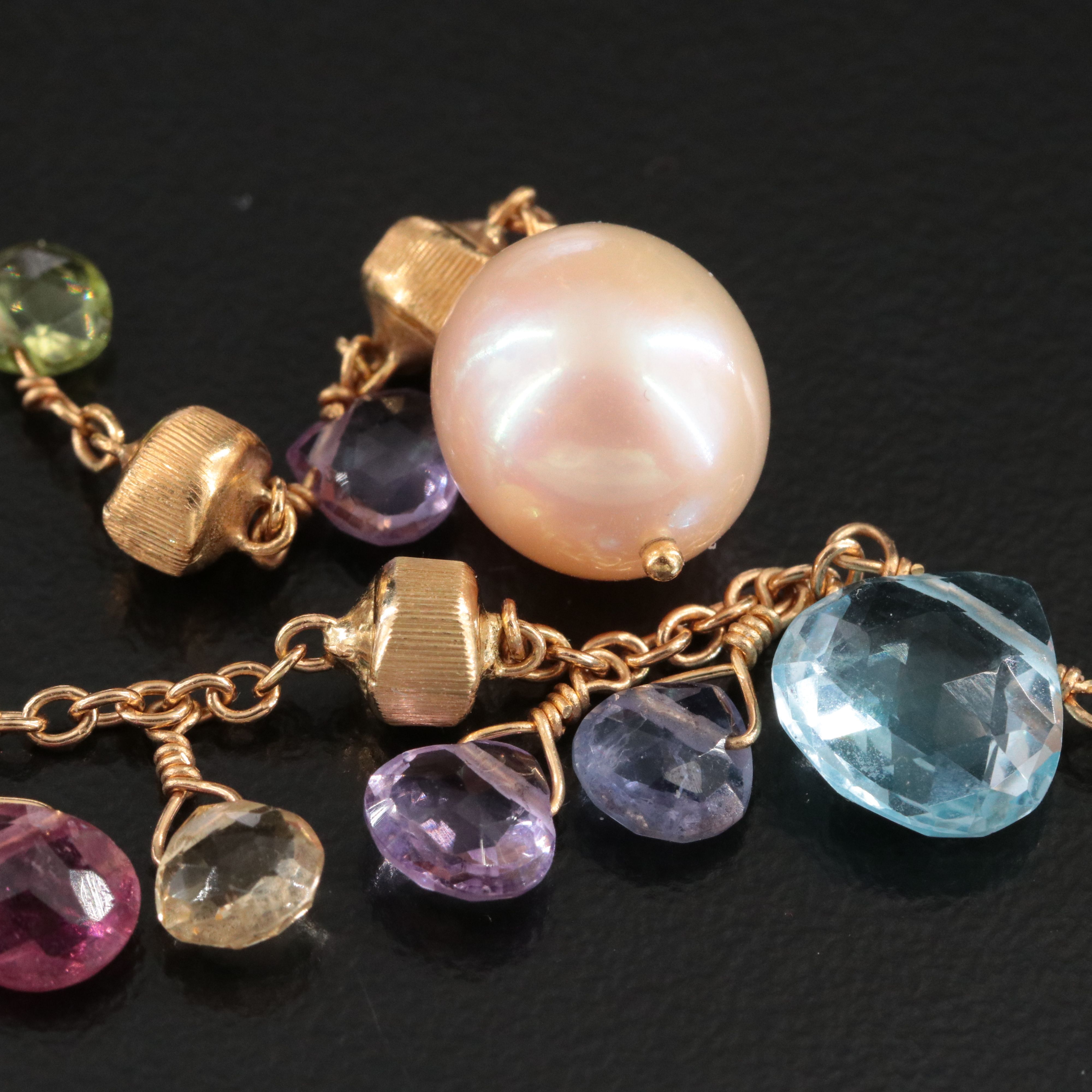 Marco Bicego Paradise 18K Gemstone Necklace and Drop Earrings