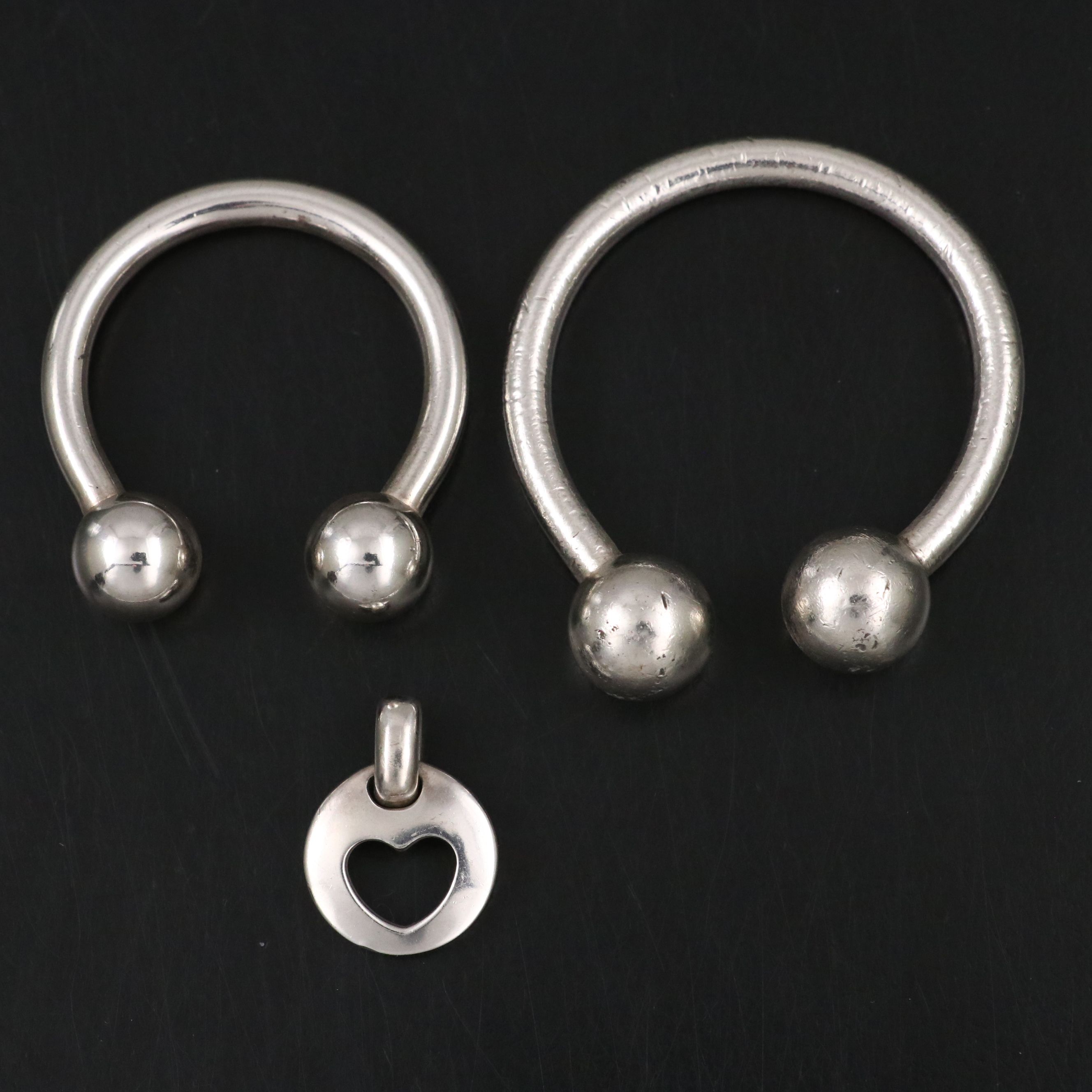 Tiffany & Co. Sterling Baby Cup with Forks, Key Rings and Pendant