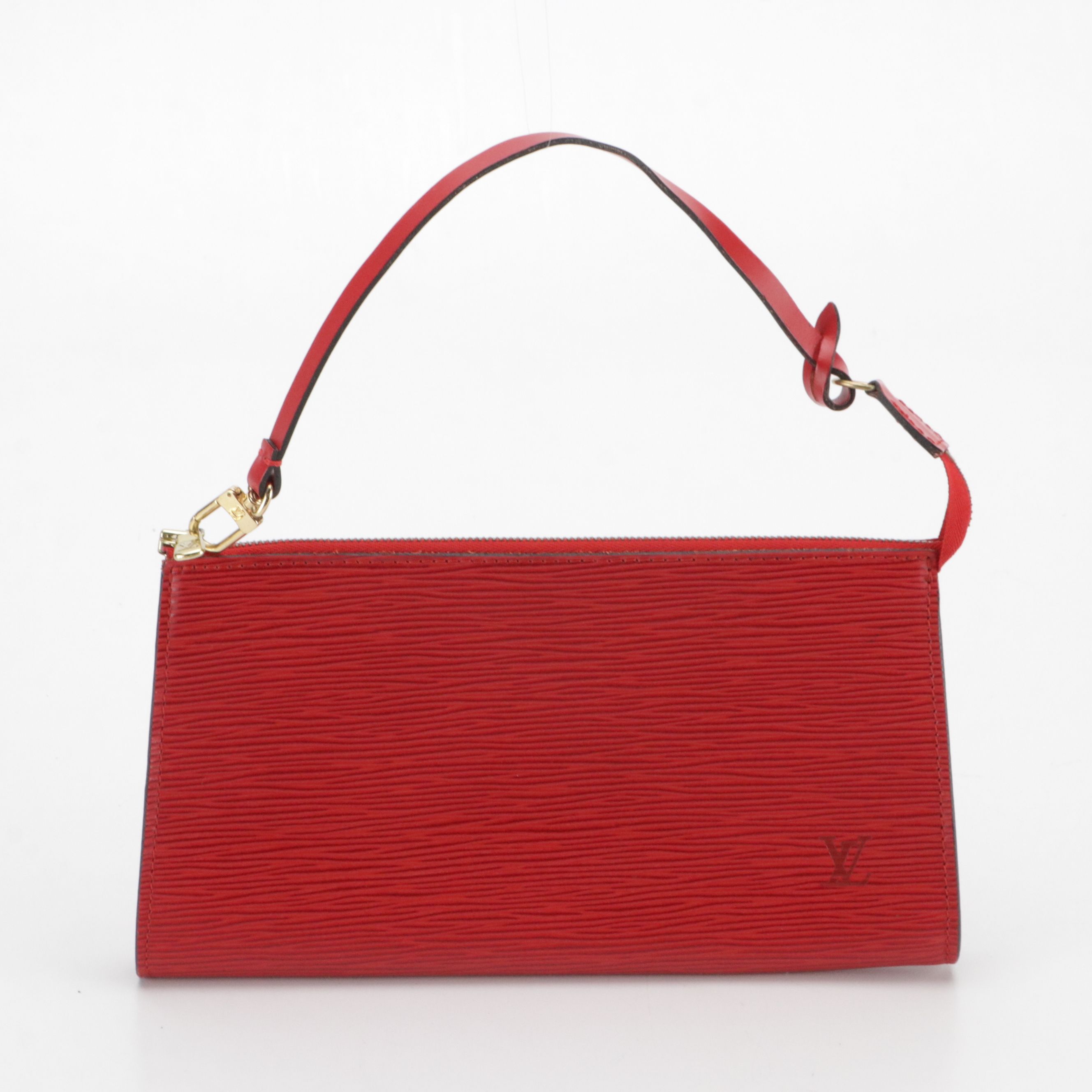 Louis Vuitton Pochette Accessories Bag in Red Epi and Smooth Leather