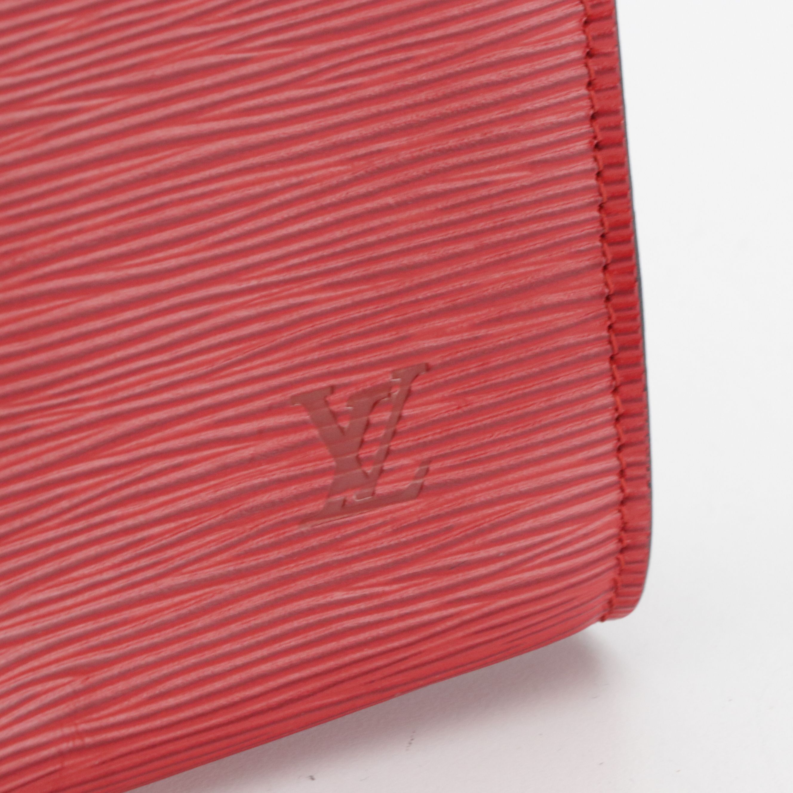 Louis Vuitton Pochette Accessories Bag in Red Epi and Smooth Leather