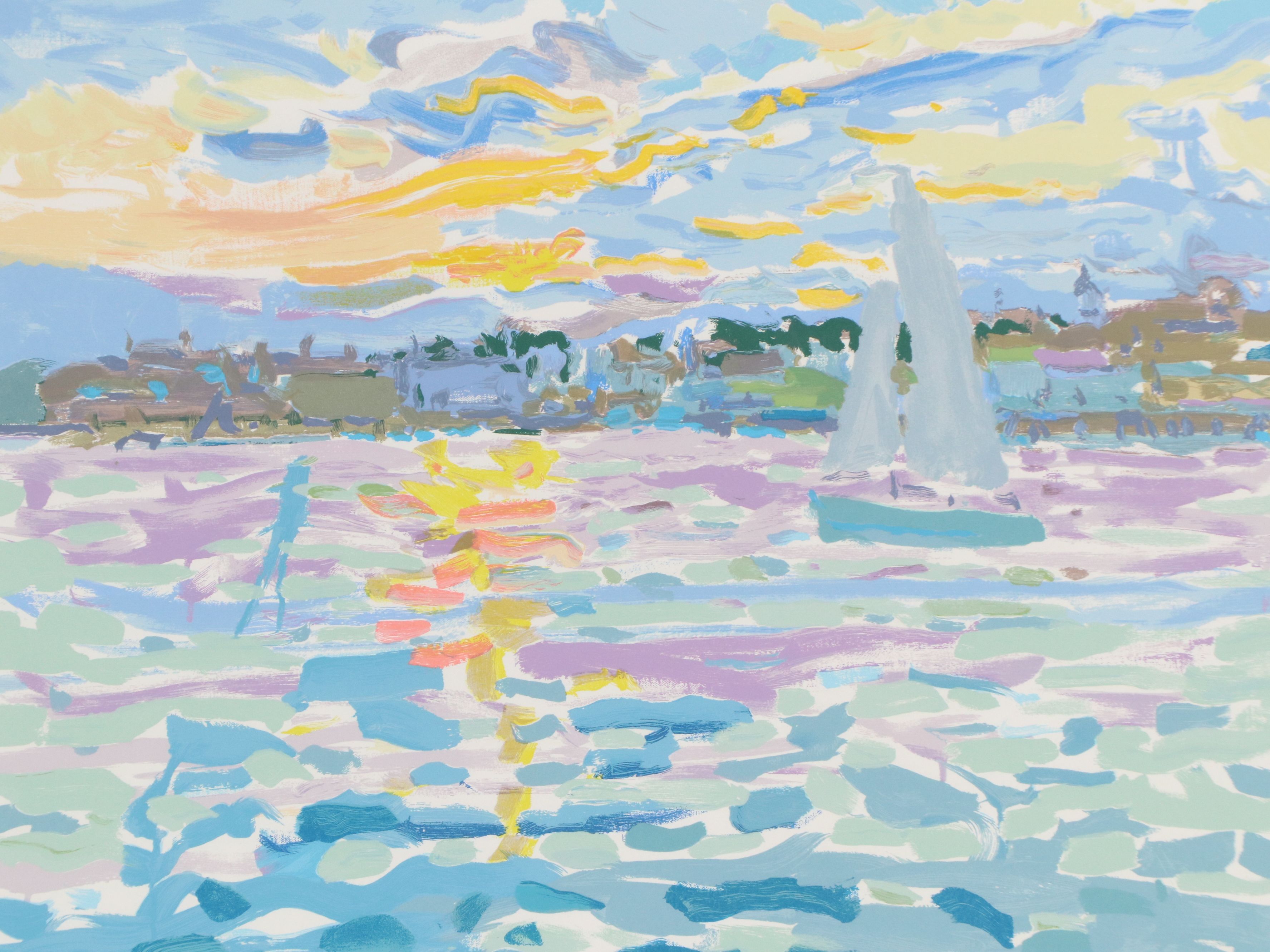 Neil Blair Walden Blaine Serigraph "Sunset and Sailboat"