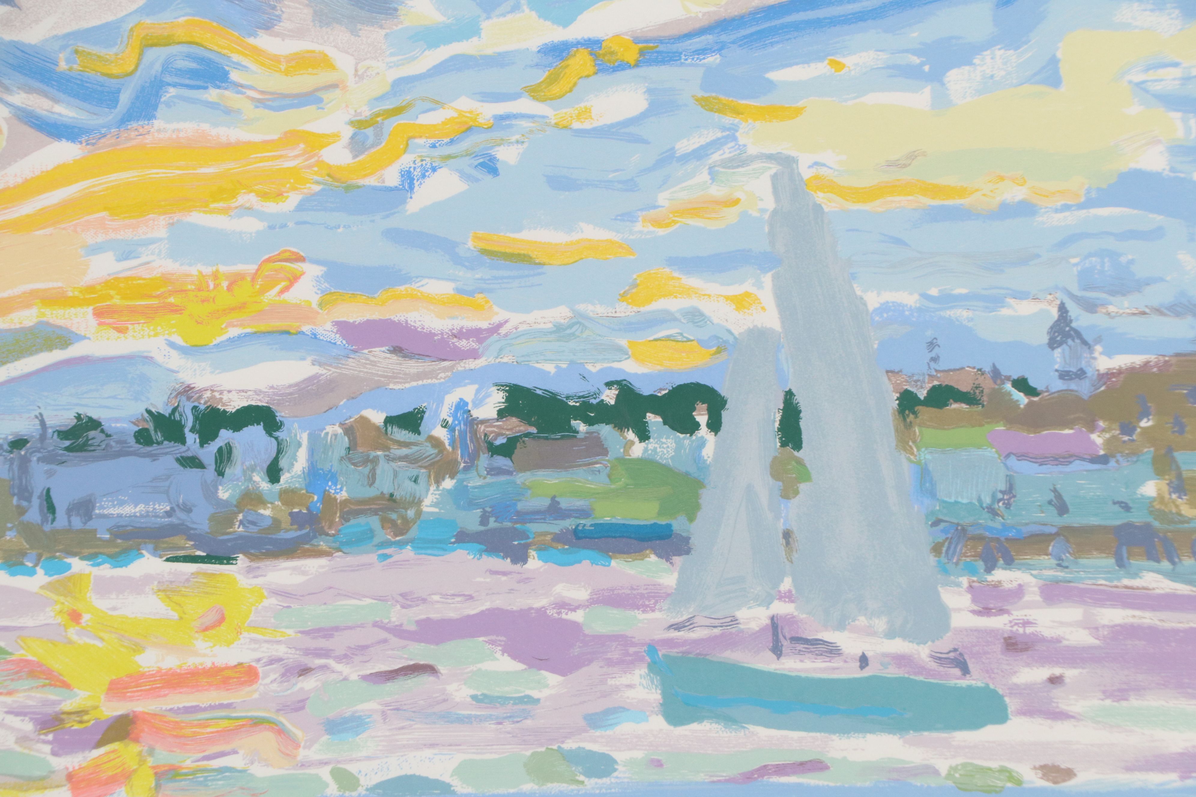 Neil Blair Walden Blaine Serigraph "Sunset and Sailboat"