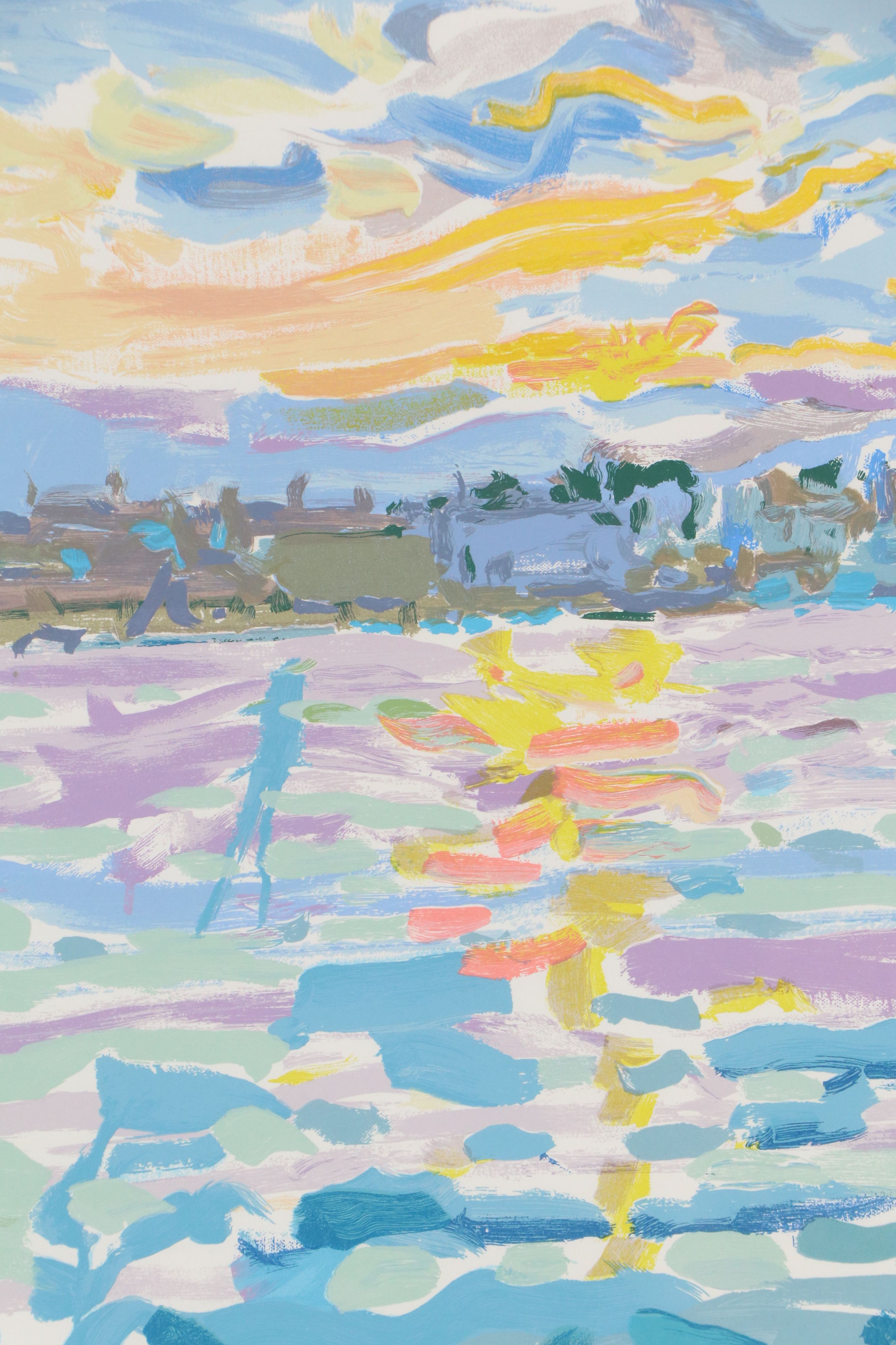 Neil Blair Walden Blaine Serigraph "Sunset and Sailboat"